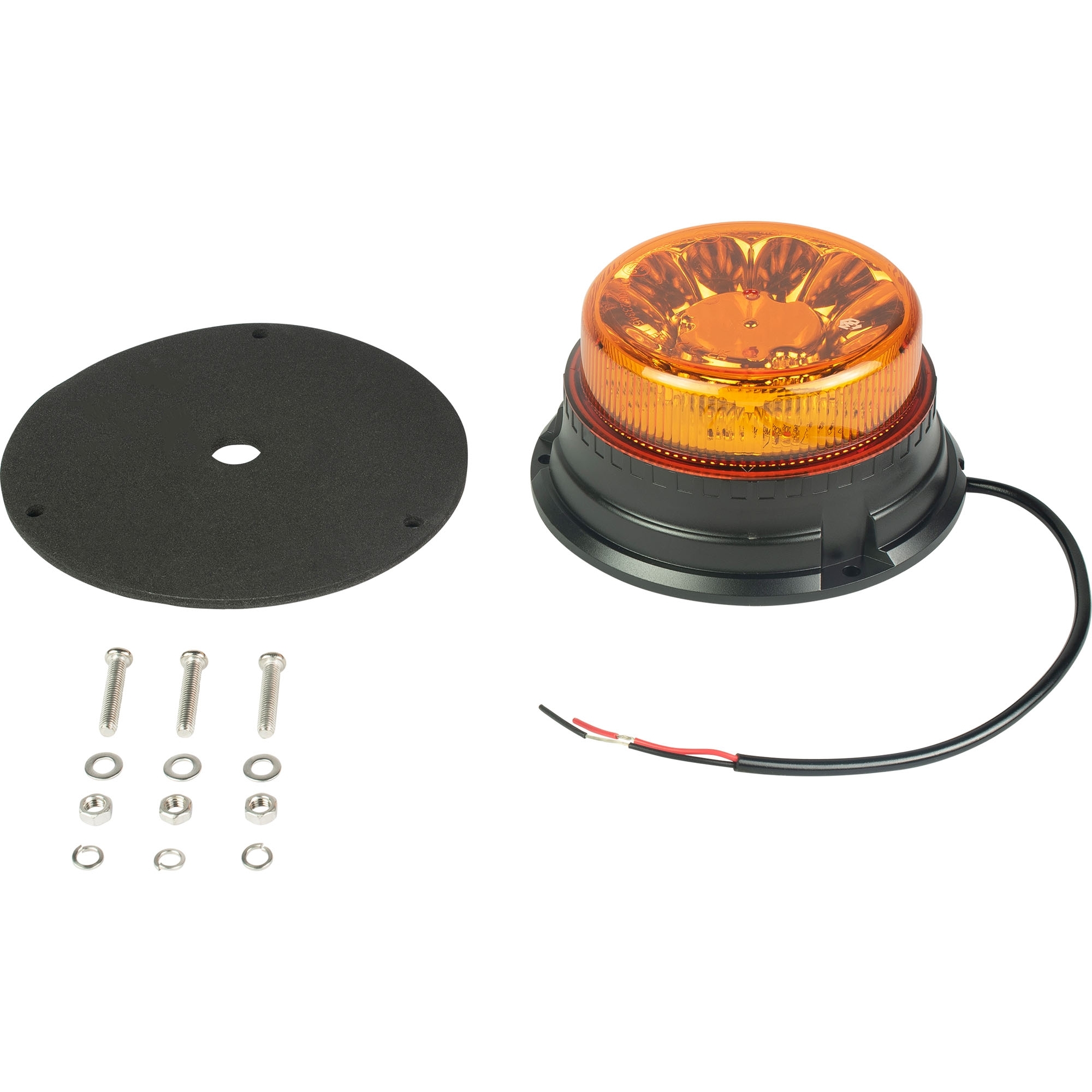 Rotating warning light, flat, yellow, LED, to scre Rotating warning light, flat, yellow, LED, to scre