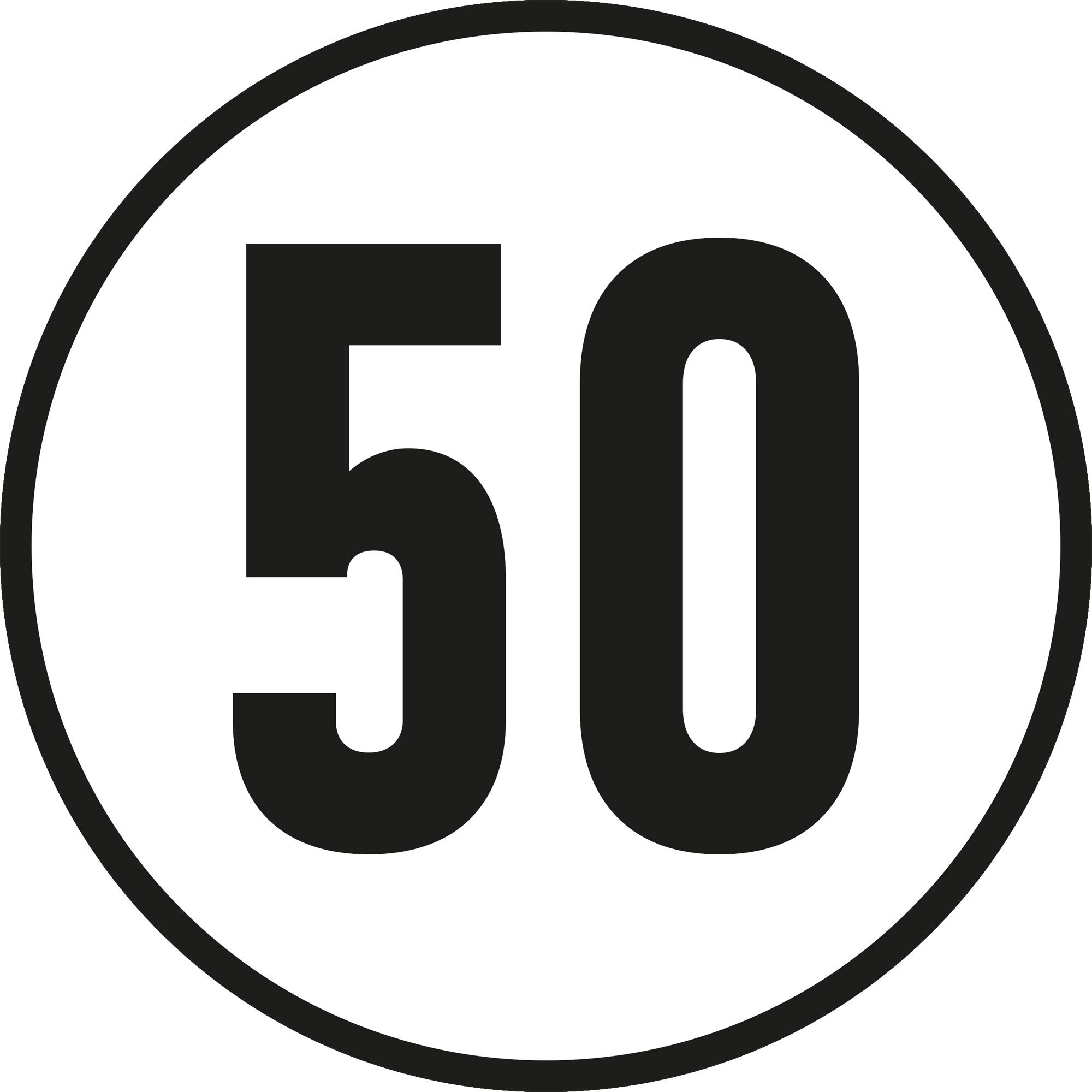 50 km/h Sticker, Ø 200 mm 50 km/h Sticker, Ø 200 mm