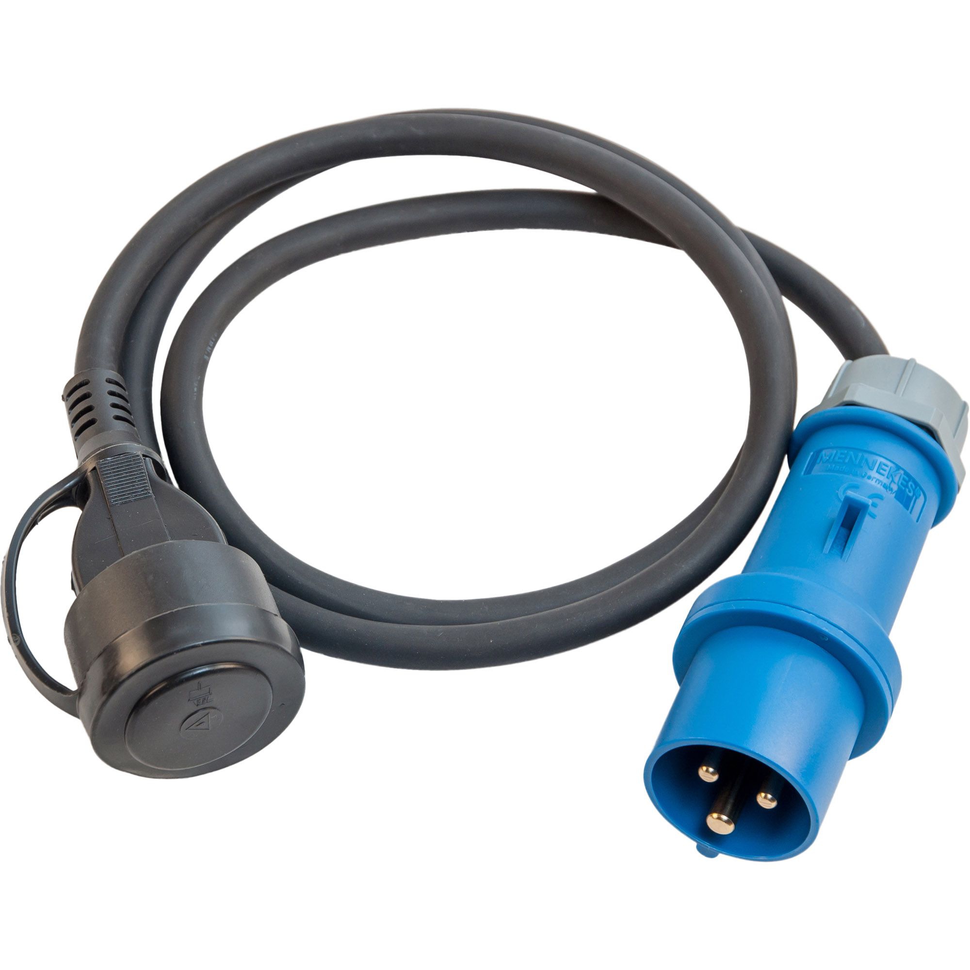 CEE adapter cable, CEE connector 3-pin on Schuko socket CEE adapter cable, CEE connector 3-pin on Schuko socket
