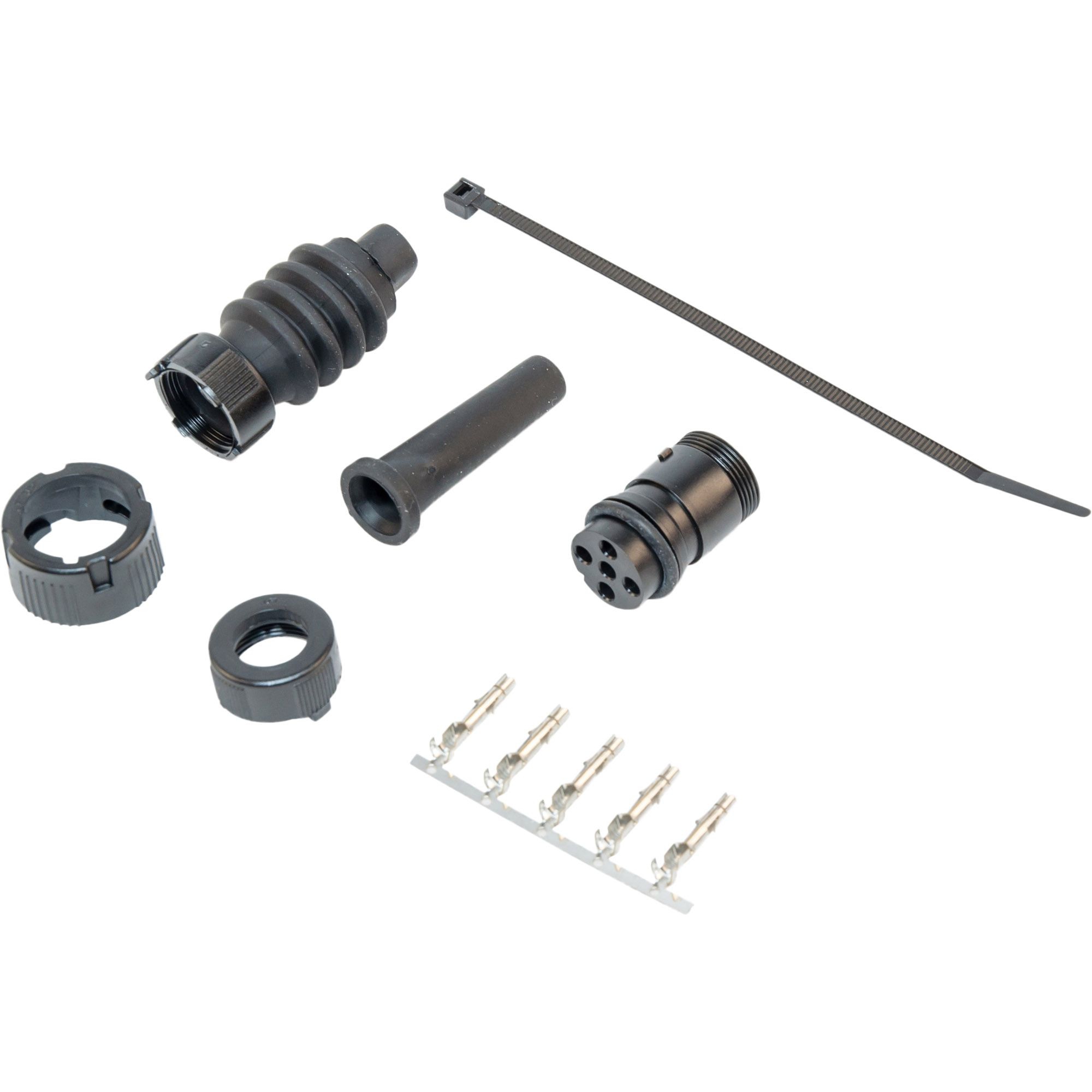 Bayonet connector 5-pin, female, black Bayonet connector 5-pin, female, black