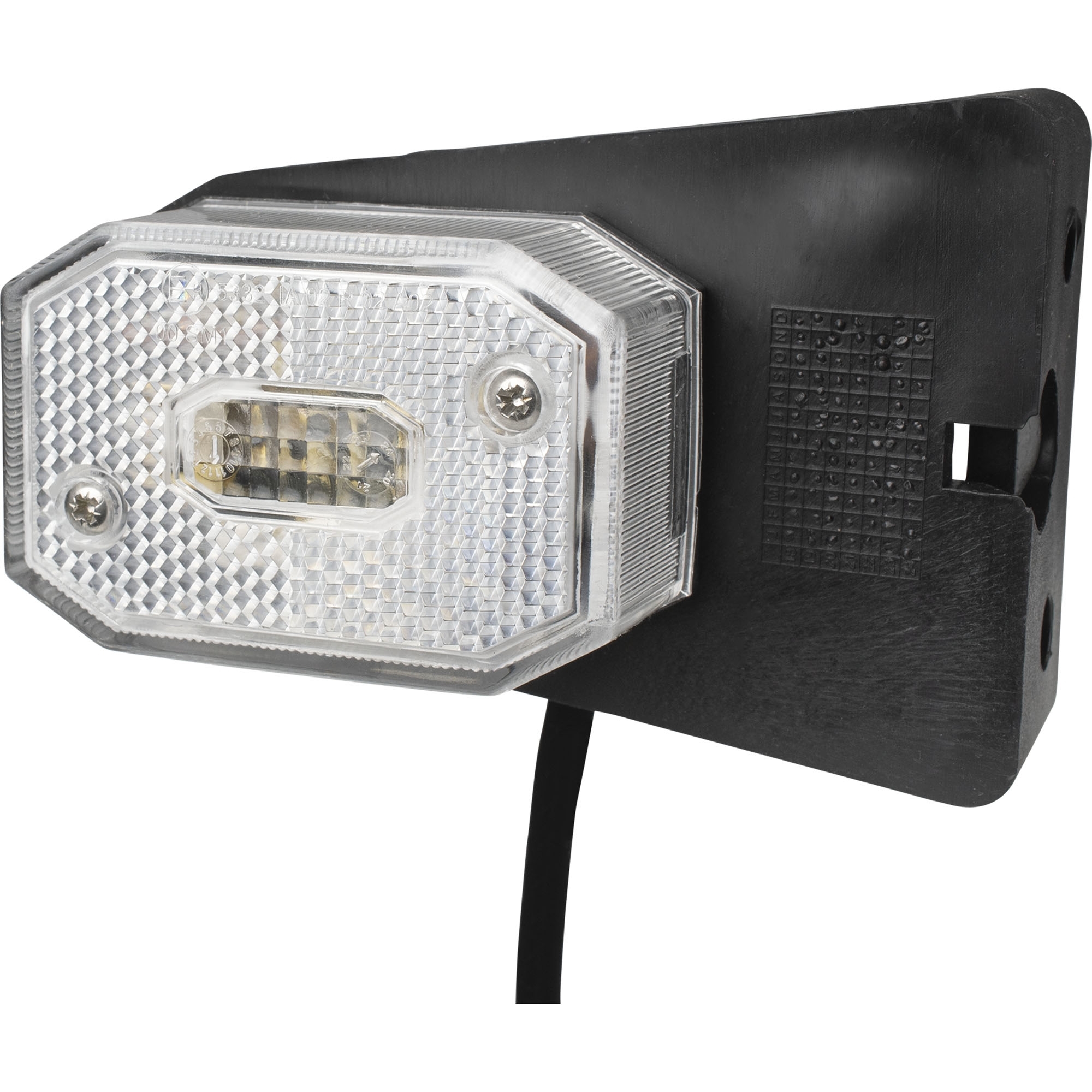 Position lamp Aspöck Flexipoint I, white, with holder, DC cable