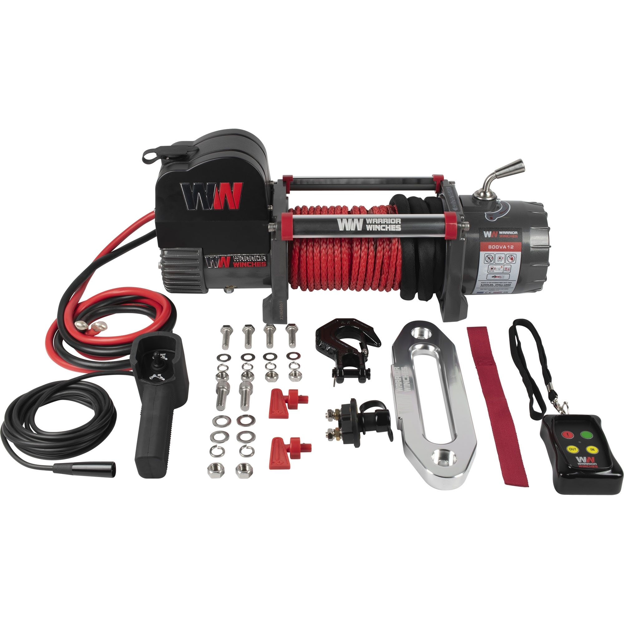 Electric Winch, 12 V, Tensile Force 3628 kg