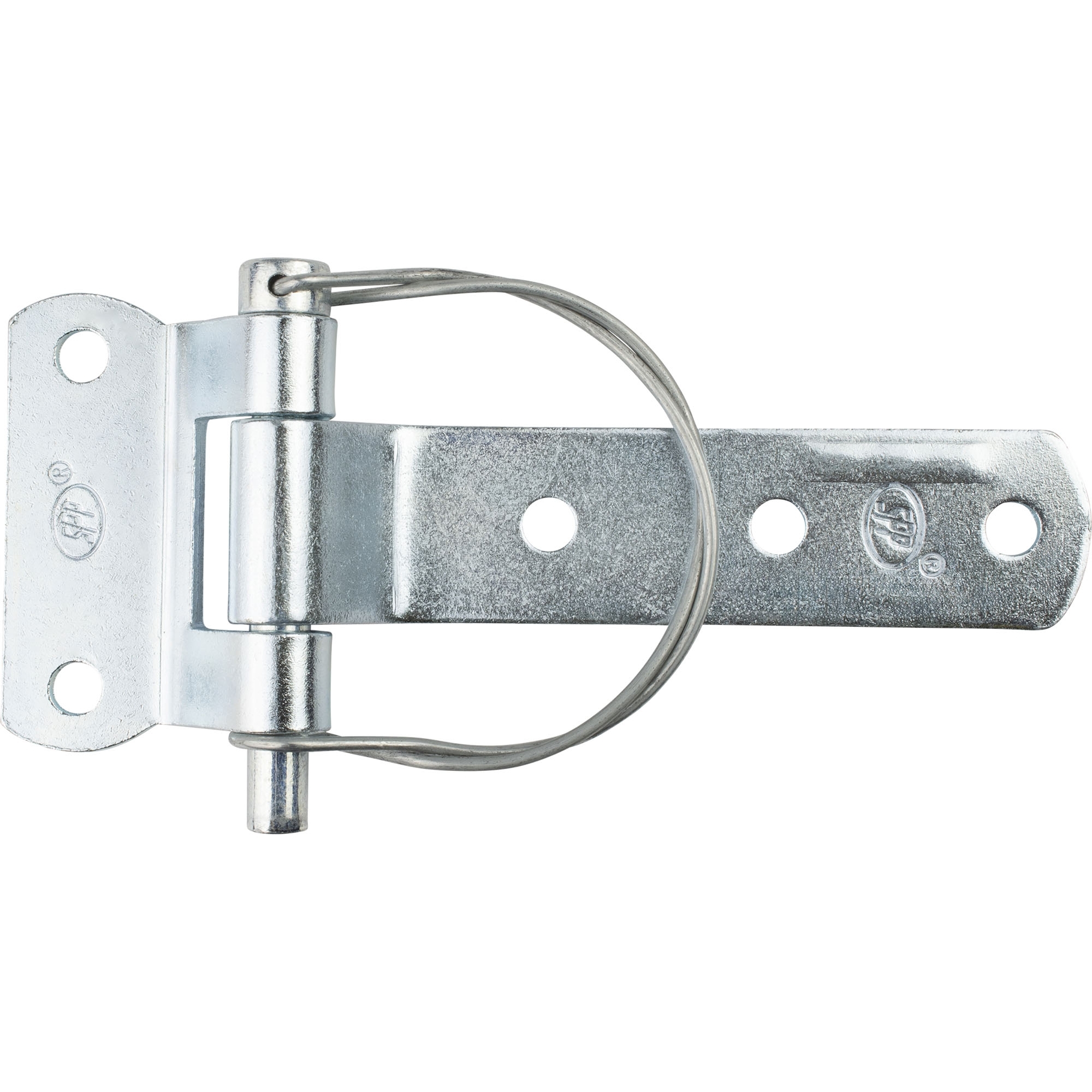 Hinge steel galvanised, bolt with spring lock