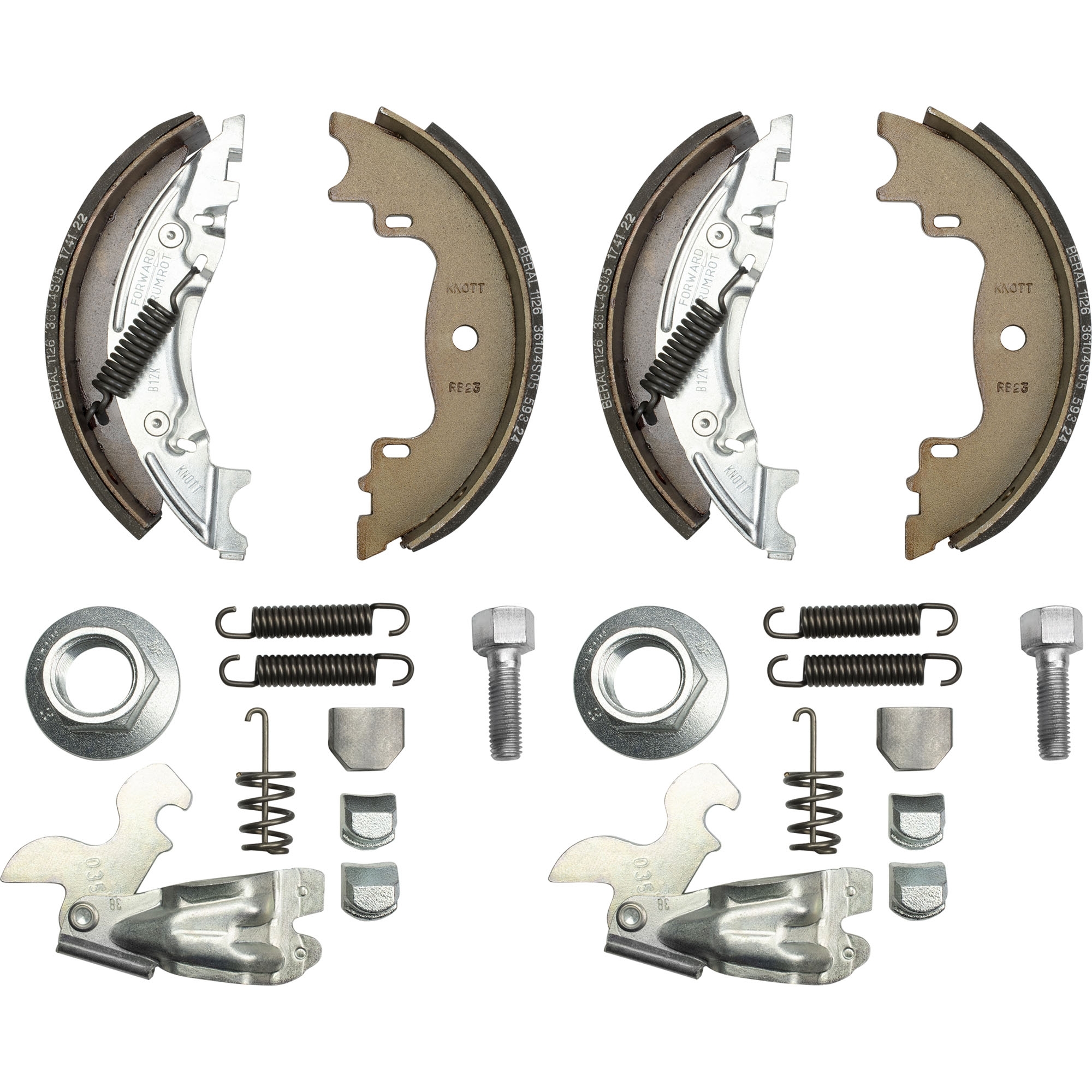 Brake Shoe Complete SET Knott, 160 x 35