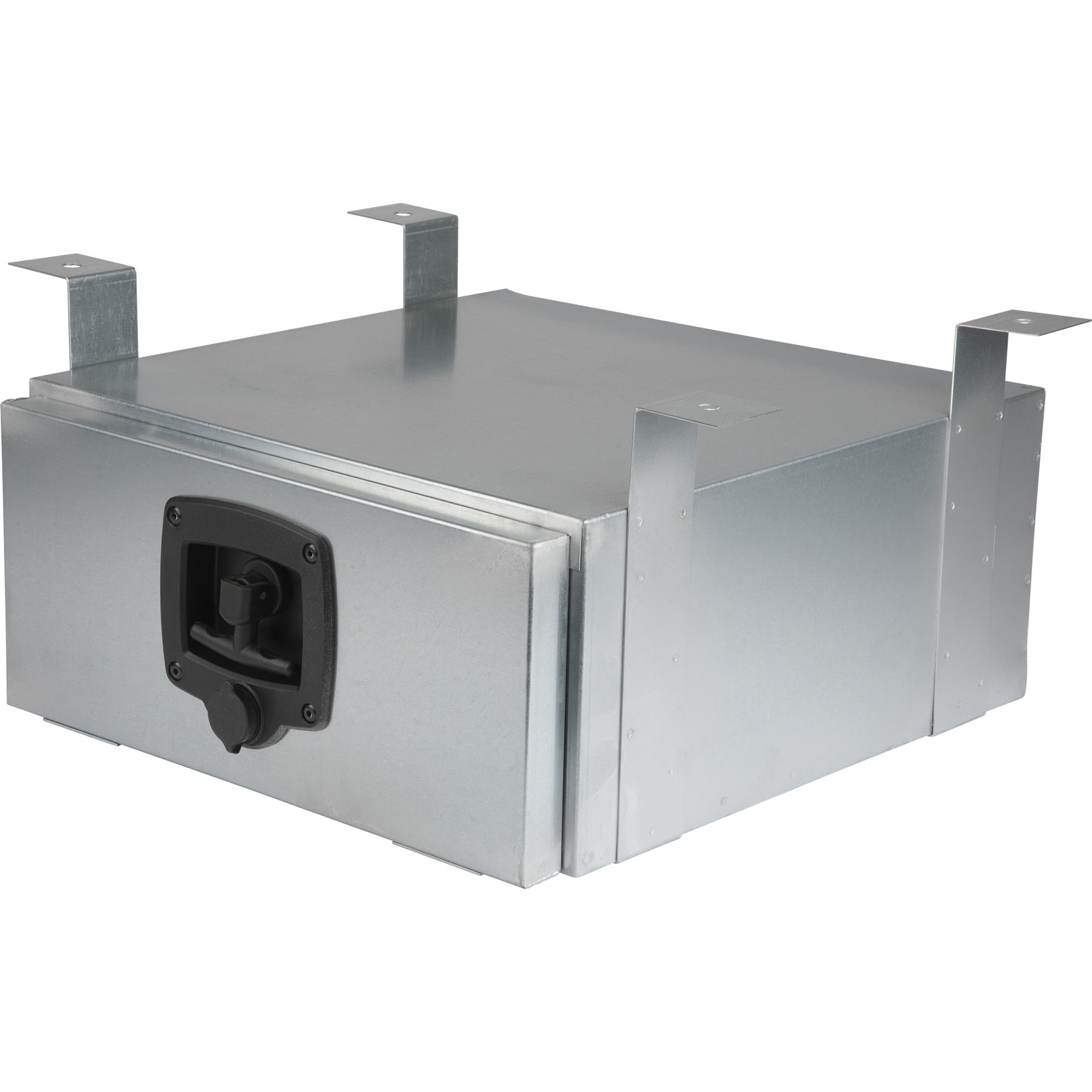 Storage Box, galvanized, with bracket holder, W400 x D420 x H180 mm