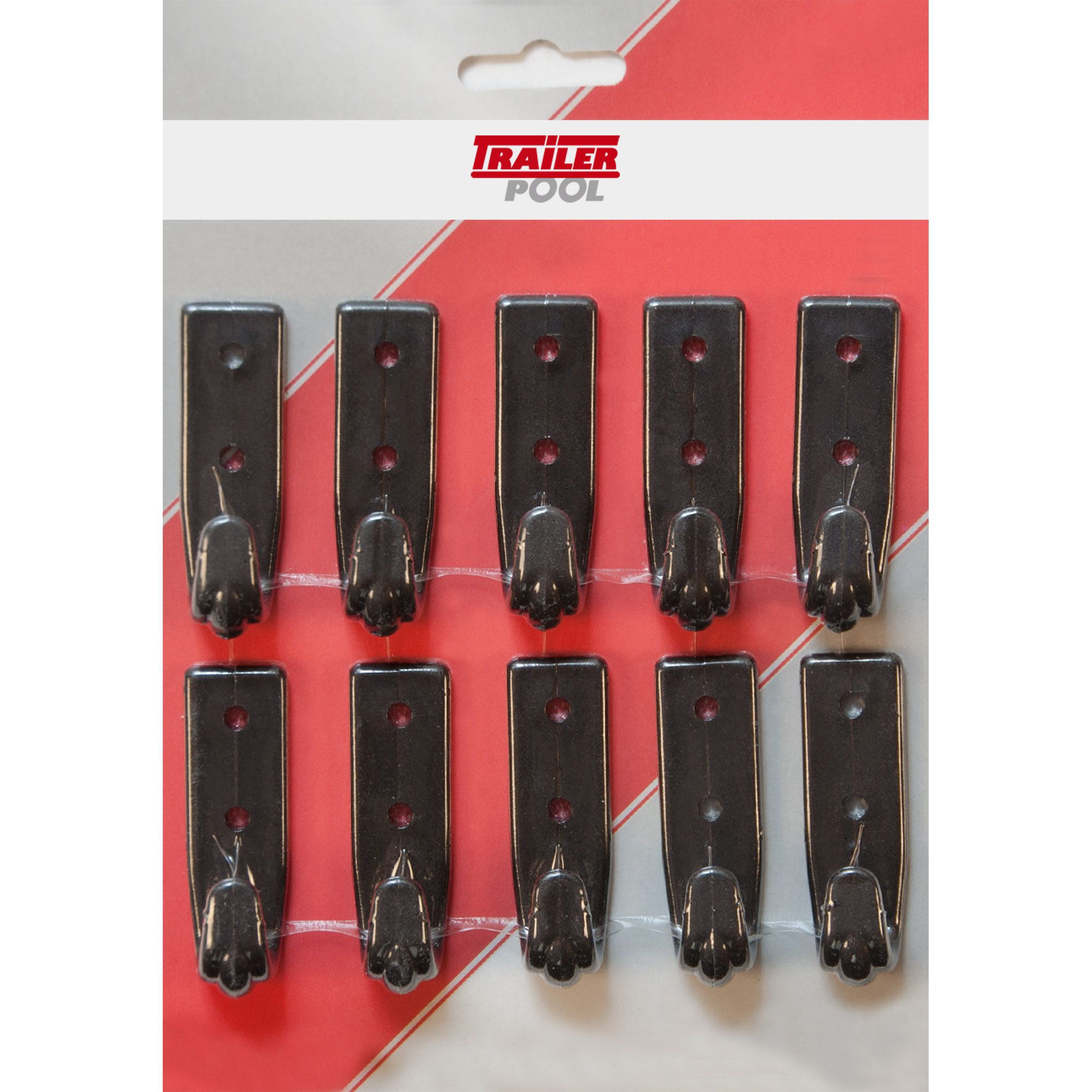 10 x Tarpaulin Hook 2-Hole, Plastic, Black 10 x Tarpaulin Hook 2-Hole, Plastic, Black