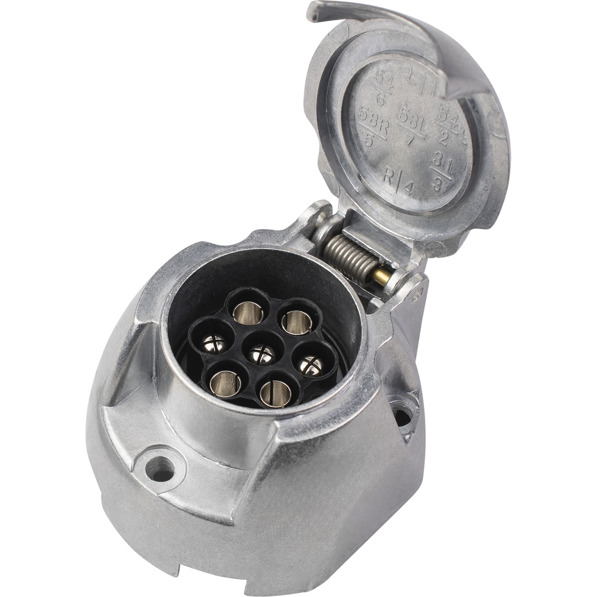 Socket 7-pin, 12V, Metal