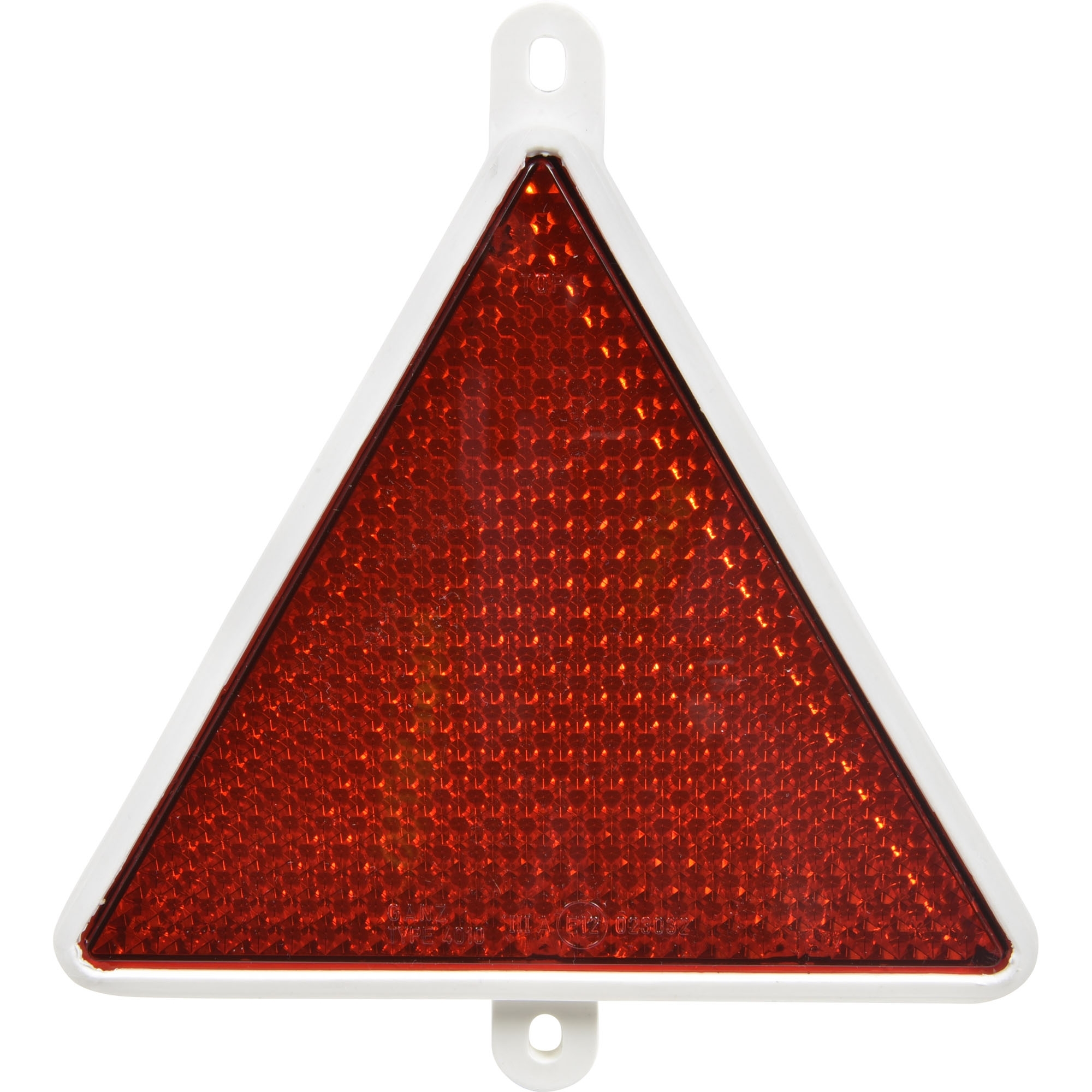 Triangle reflector red, white plastic frame