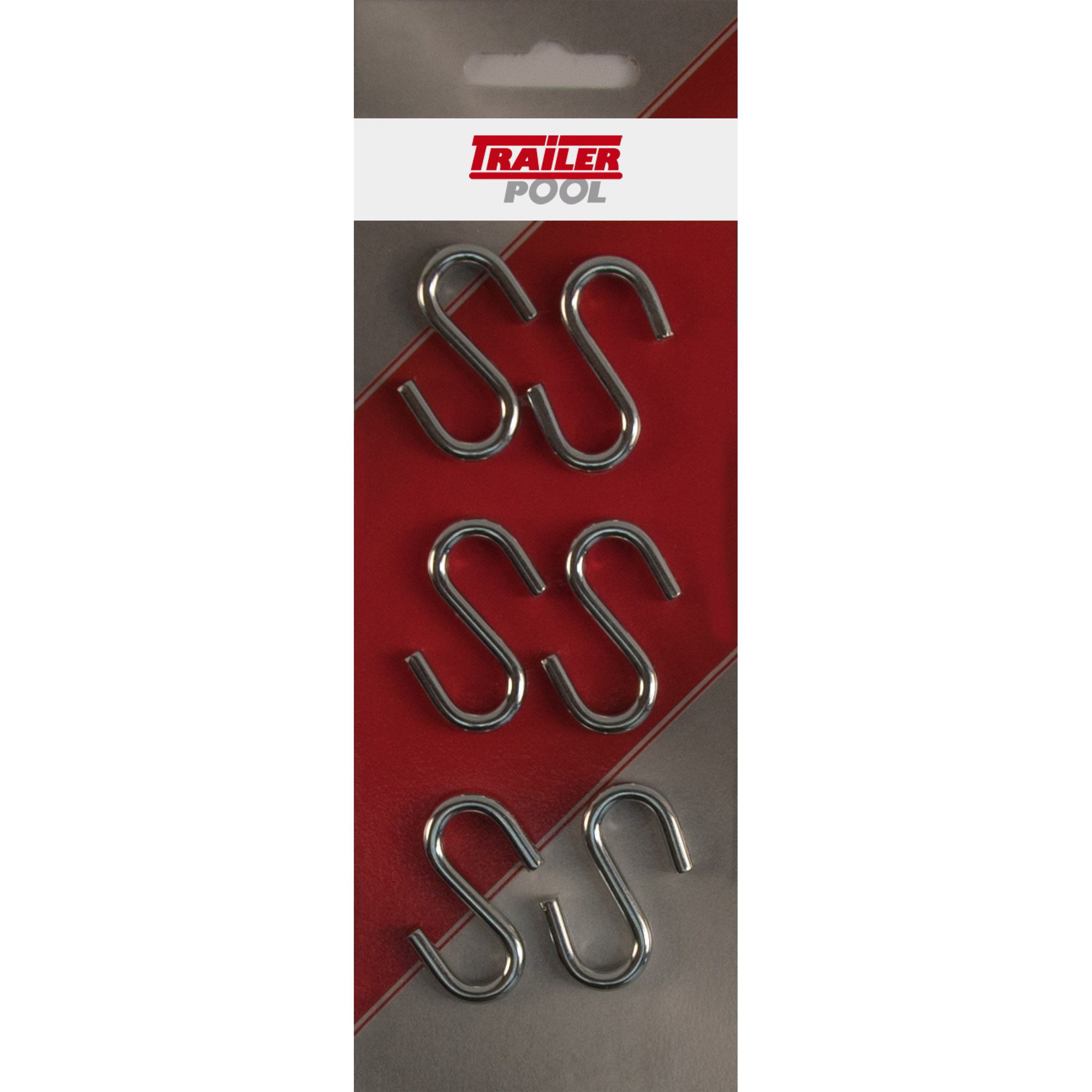 6x S-Hook, Steel galvanized, L 40 mm, T 3.8 mm 6x S-Hook, Steel galvanized, L 40 mm, T 3.8 mm