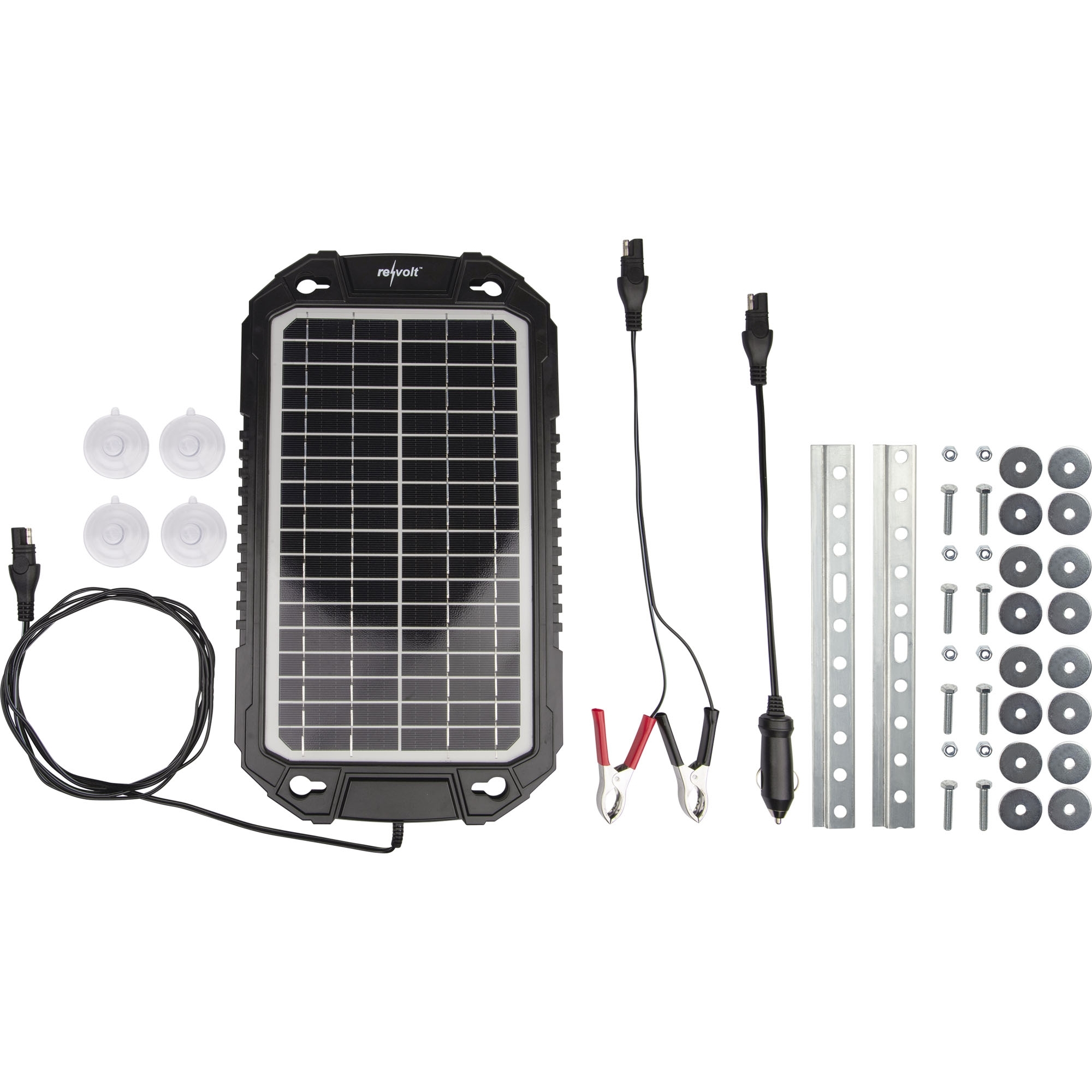 Solar charger for car batteries, 12 volts, 10 watts, incl. holder Solar charger for car batteries, 12 volts, 10 watts, incl. holder