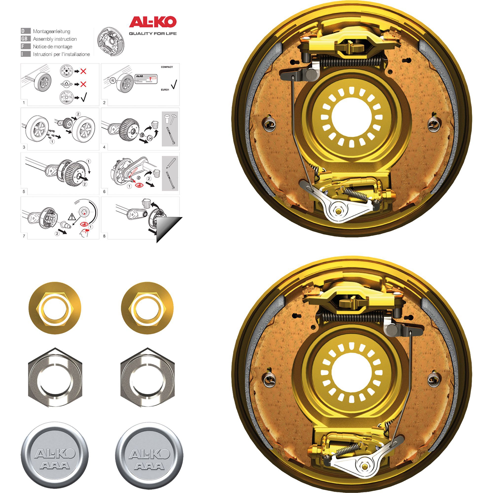 AL-Ko replacement set AAA for wheel brake 2361 AL-Ko replacement set AAA for wheel brake 2361