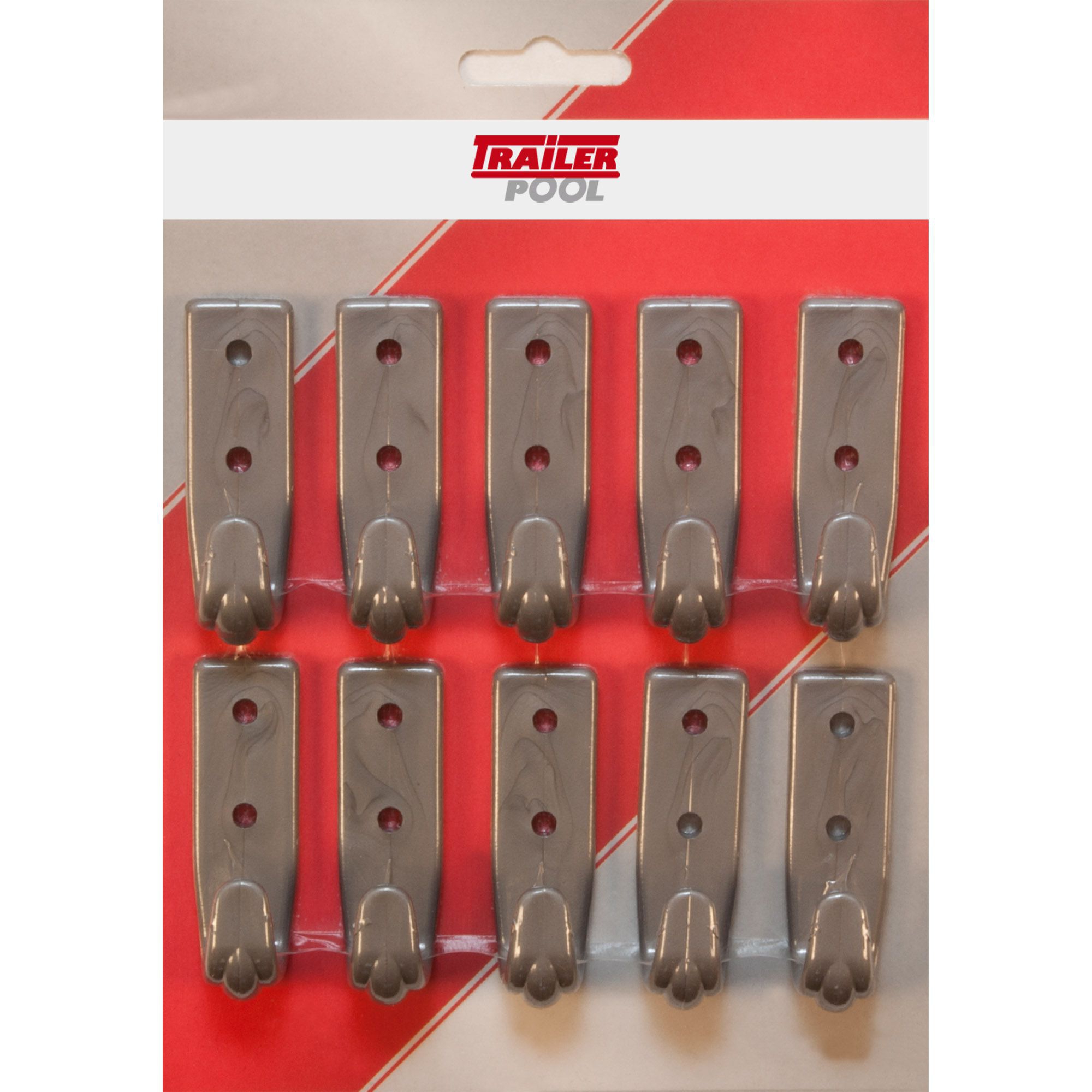 10 x Tarpaulin Hook 2-Hole, Plastic, Grey 10 x Tarpaulin Hook 2-Hole, Plastic, Grey