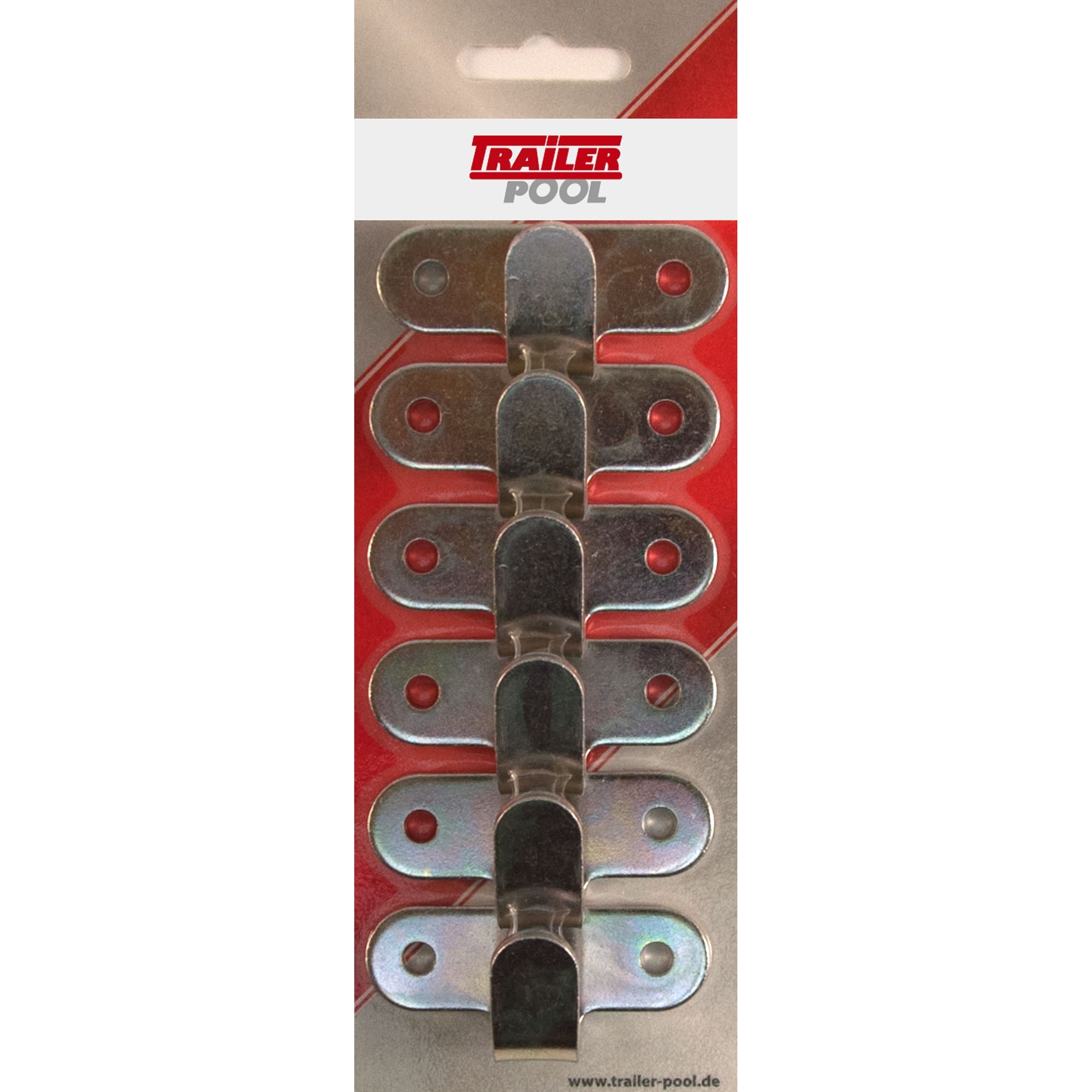 6 x Tension Hook 2-Hole, Length 65 mm, HD 45 mm