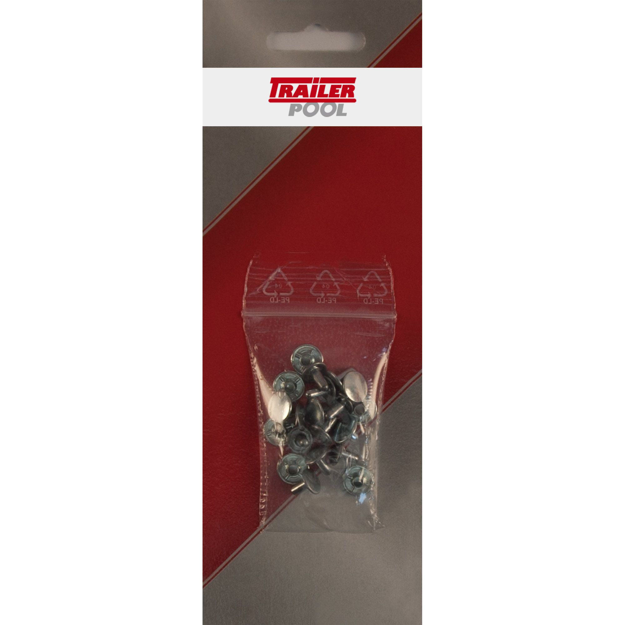 Set of 10 double-calotts, galvanised, tubular rive Set of 10 double-calotts, galvanised, tubular rive