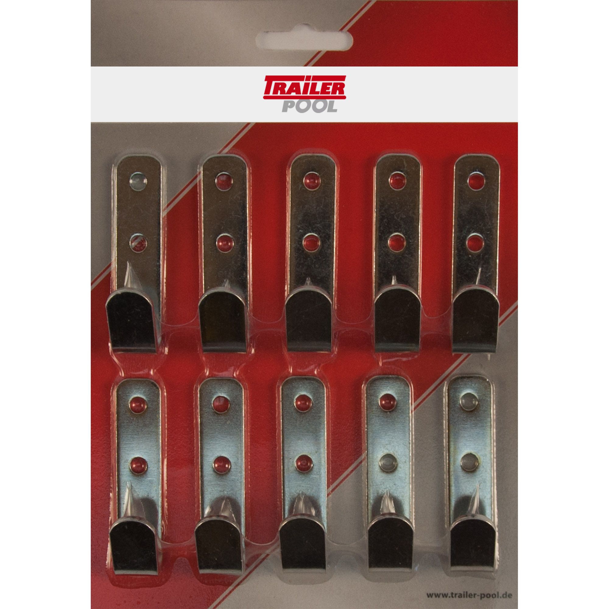 10 x Tension Hook 2-Hole, Length 68 mm, HD 20 mm 10 x Tension Hook 2-Hole, Length 68 mm, HD 20 mm