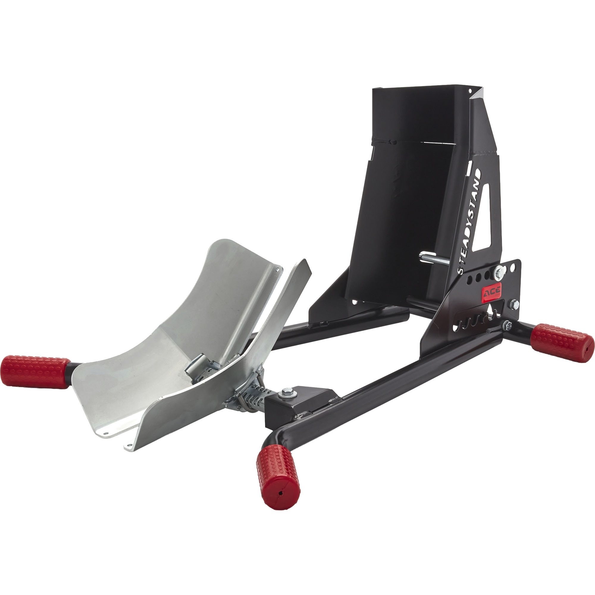 Short motorcycle stand rail with front wheel stop, ACEBIKES