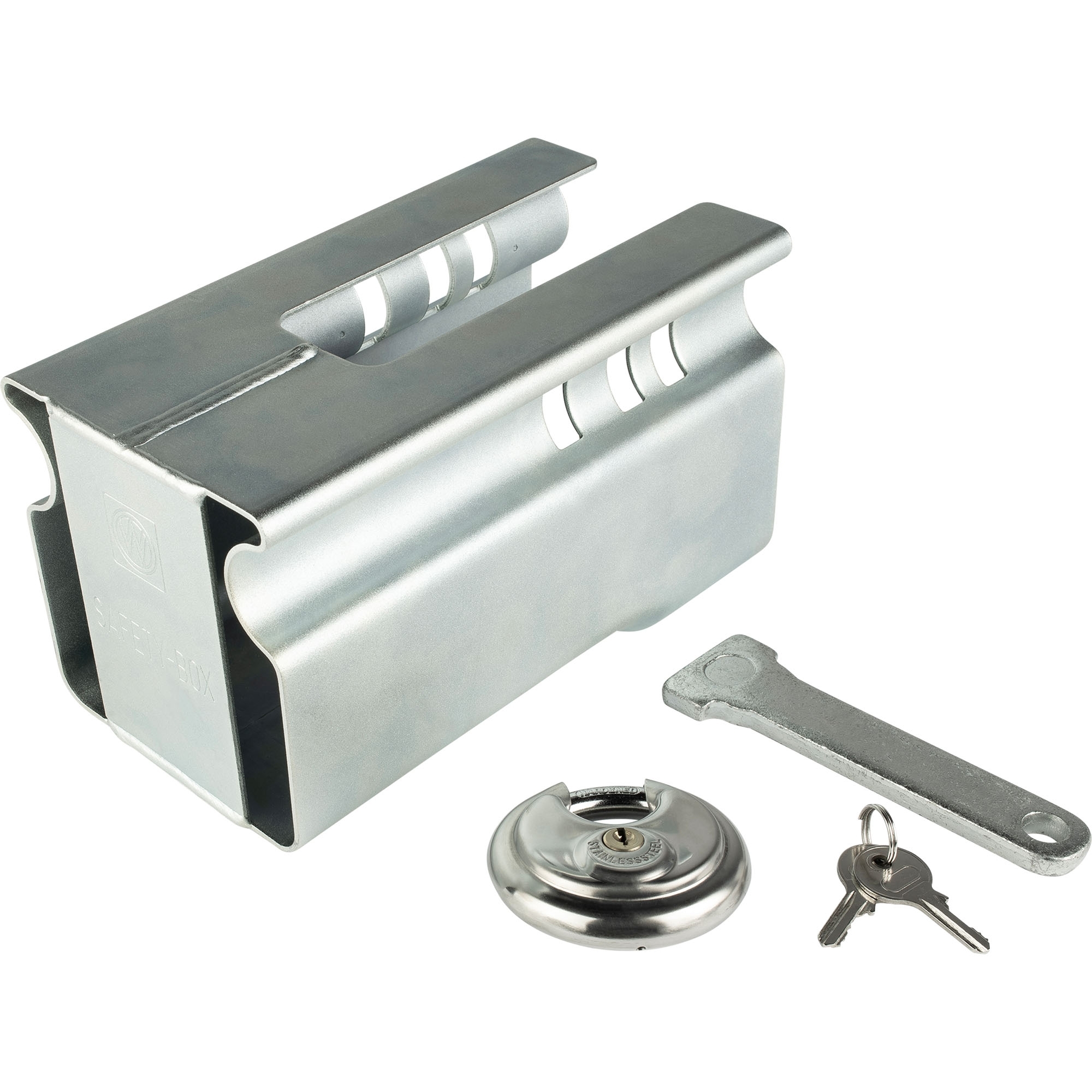 Coupling lock, with padlock, stationary operation Coupling lock, with padlock, stationary operation