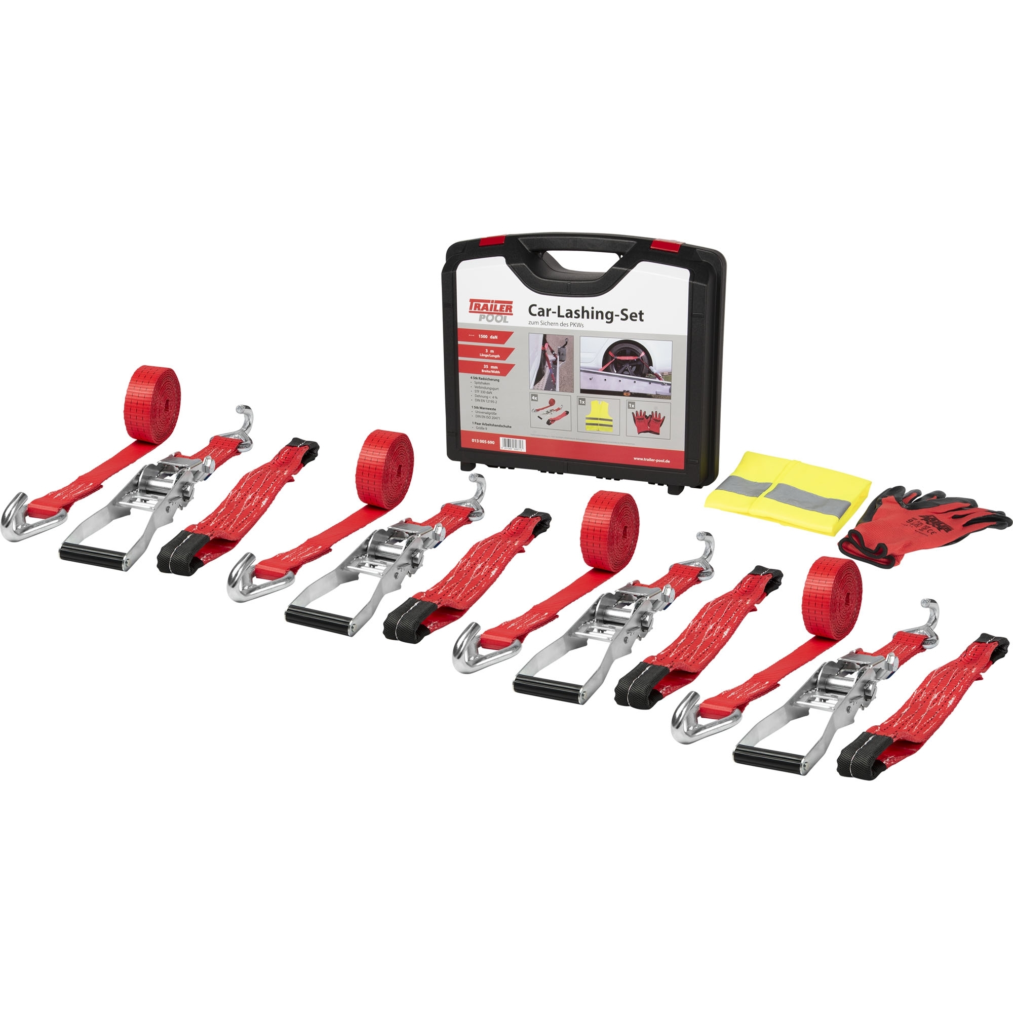 Car-Lashing-Set, Wheel lashing strap, 3-piece