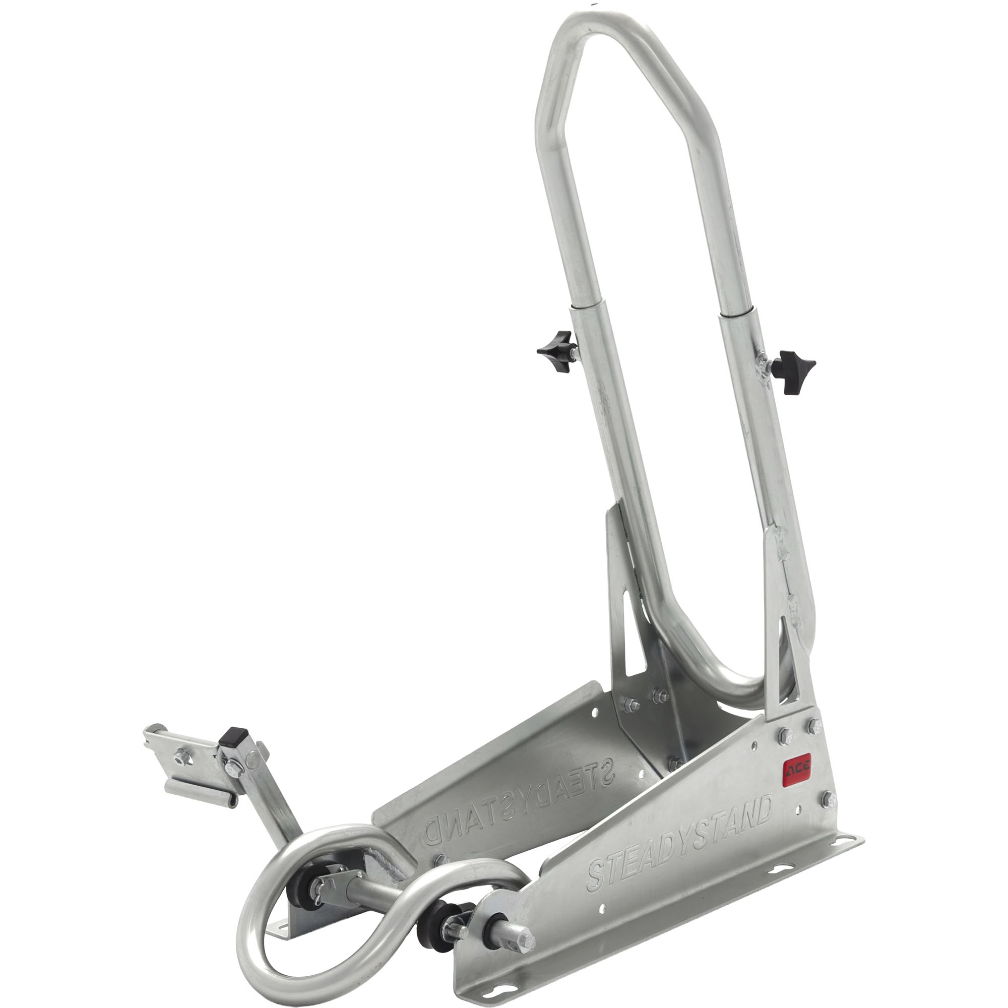 Short motorcycle rail with front wheel stop, ACEBIKES