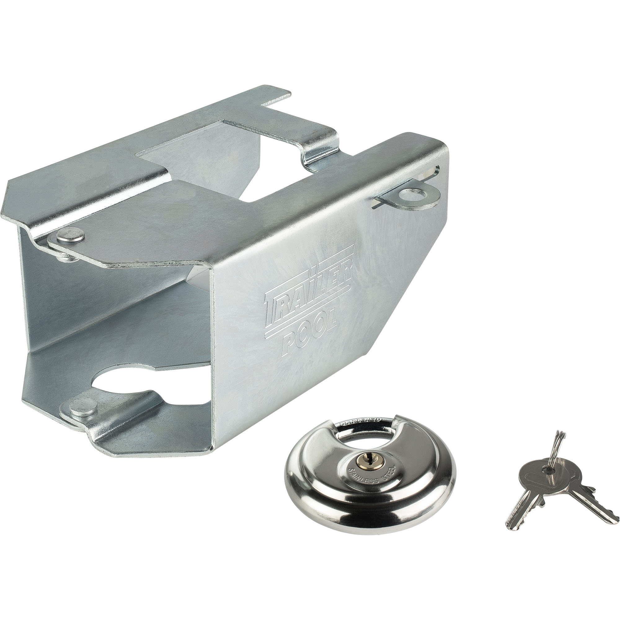 Coupling lock, foldable, with integrated latch Coupling lock, foldable, with integrated latch
