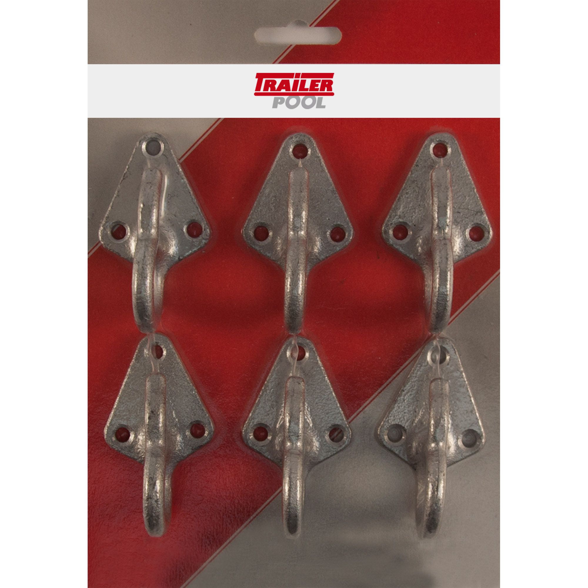 6 x Ring Hook 3-Hole, Length 55 mm, HD 33x30 mm 6 x Ring Hook 3-Hole, Length 55 mm, HD 33x30 mm