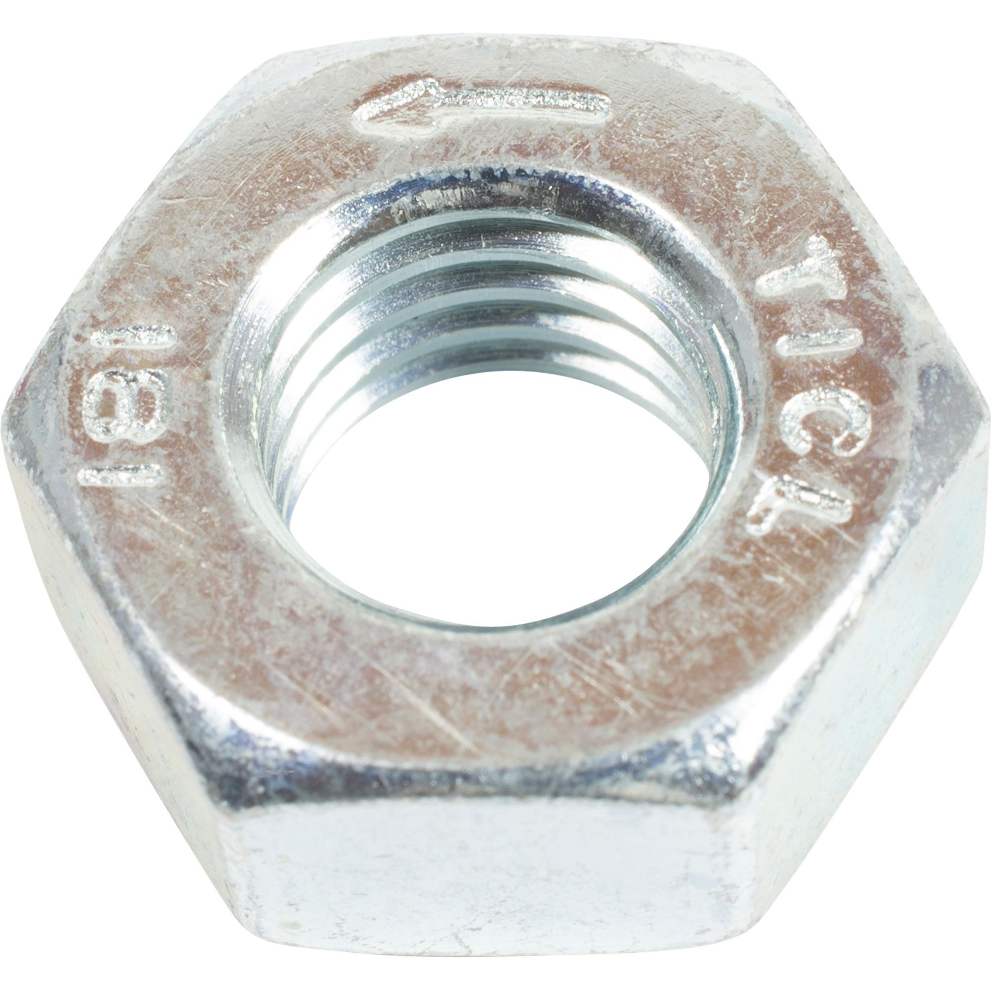 Nut, DIN934, M10, left-hand thread, galvanized
