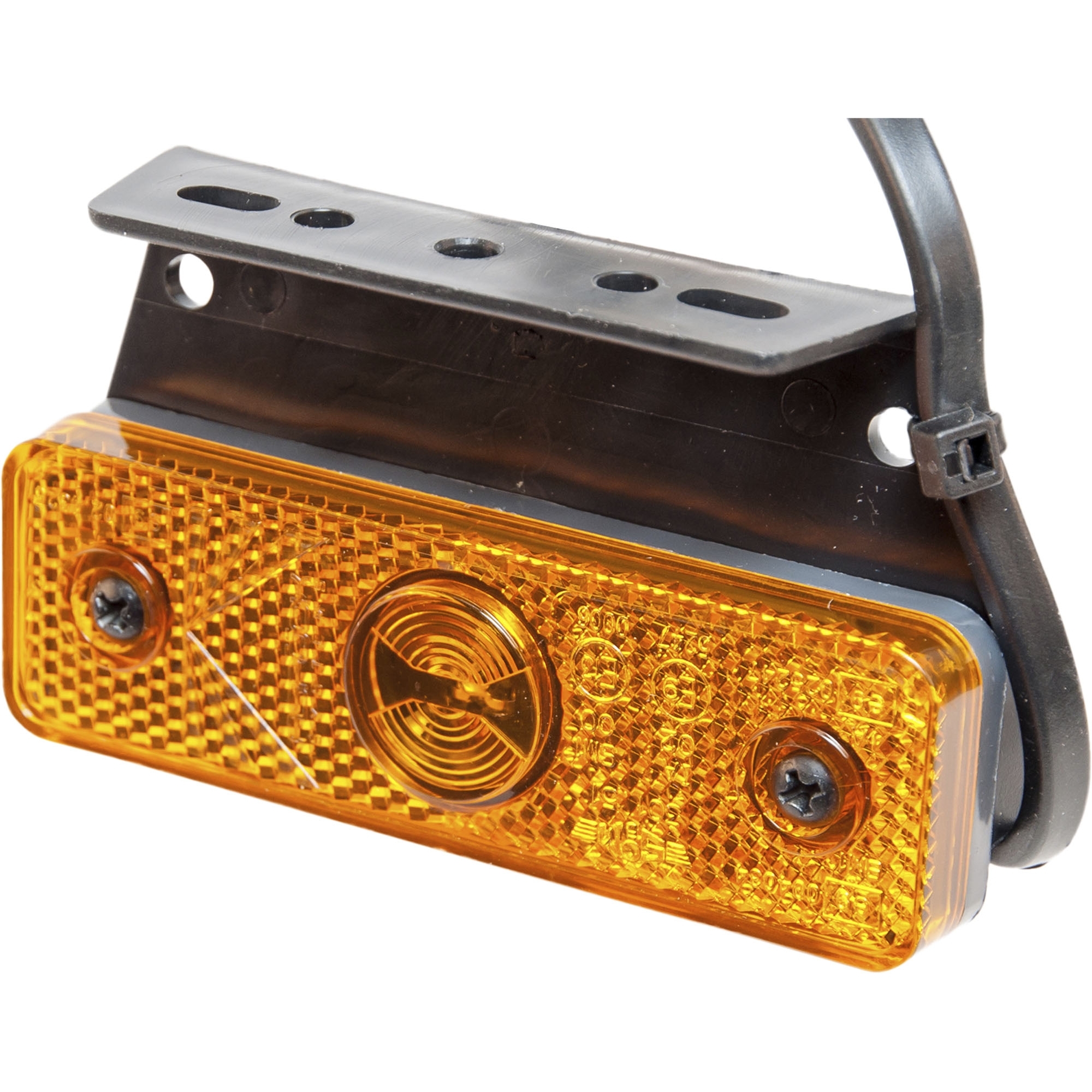 Side marker lamp Aspöck Flatpoint 1 LED, yellow, DC cable, holder