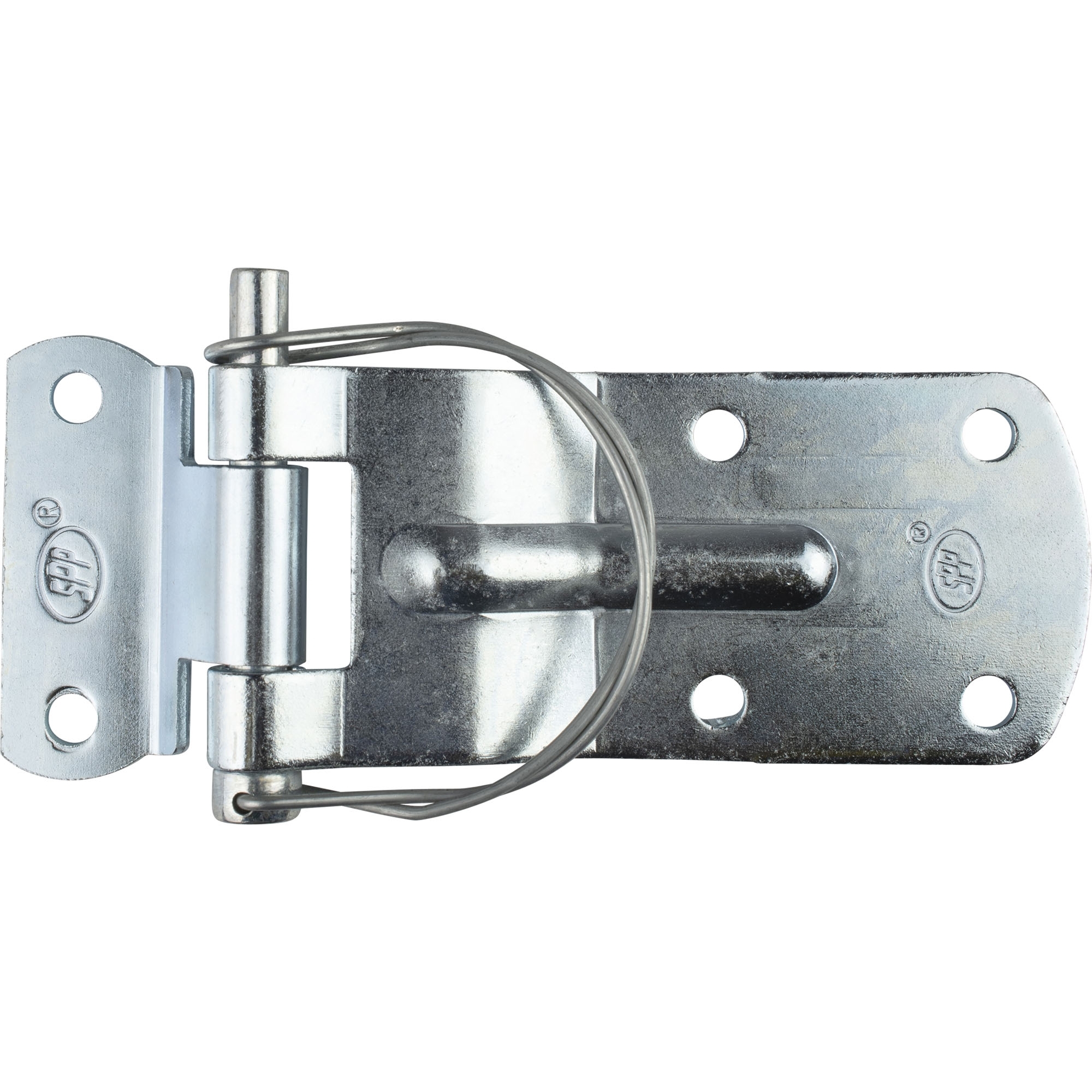 Hinge steel galvanised, cranked, bolt with spring