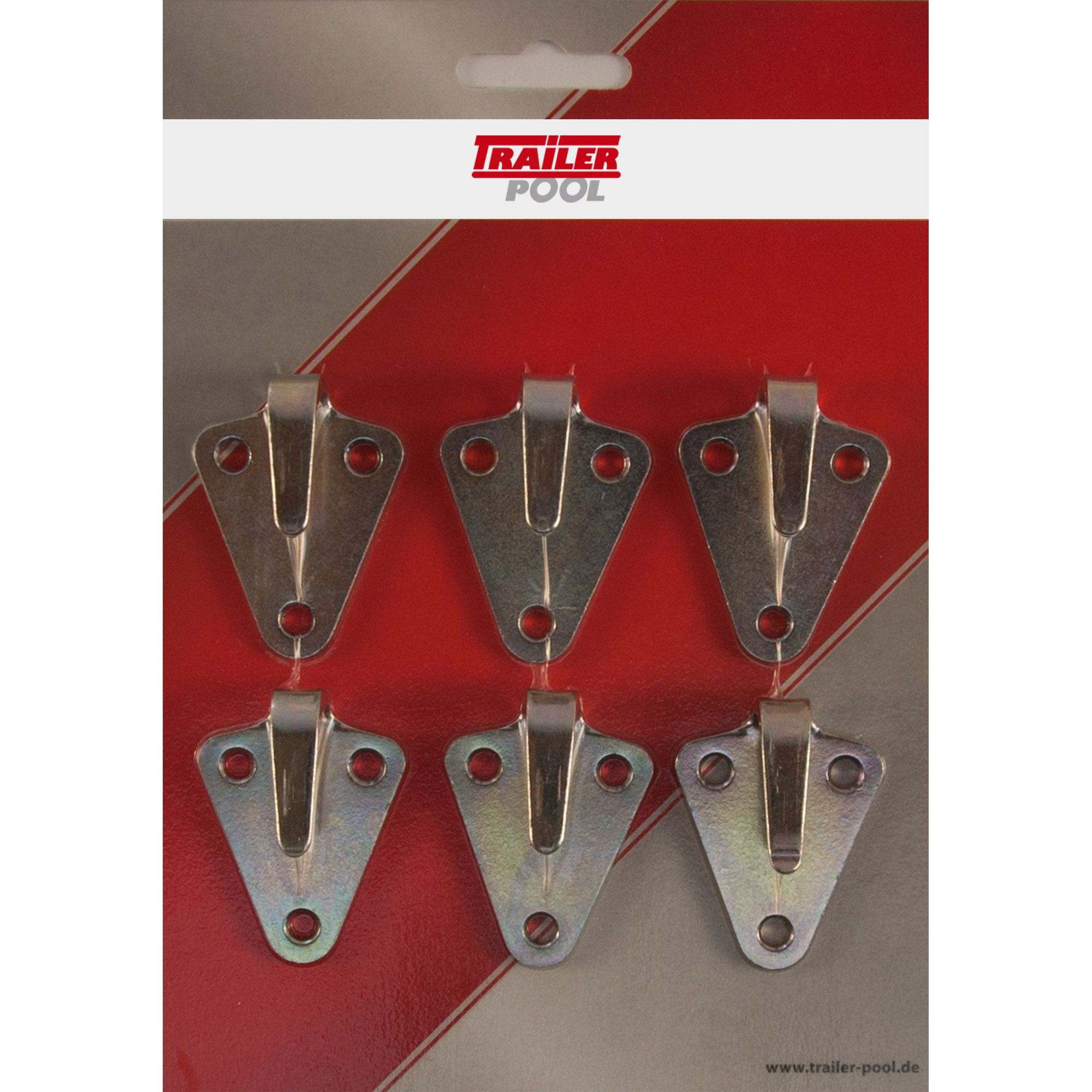 6 x Tarpaulin Hook 3-Hole, L 50 mm, HD 32x24 mm 6 x Tarpaulin Hook 3-Hole, L 50 mm, HD 32x24 mm
