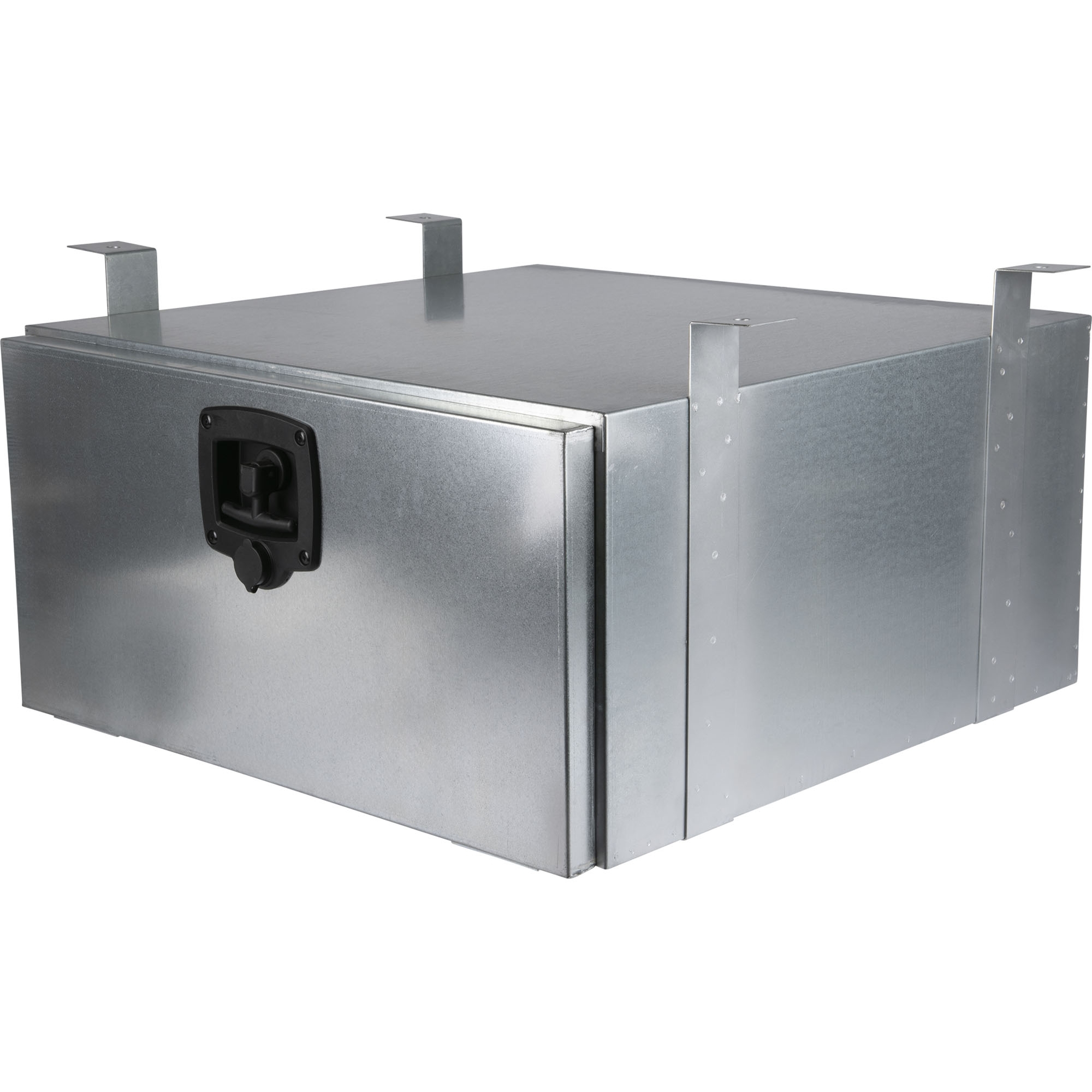Storage Box, galvanized, with bracket holder, W600 x D600 x H300 mm