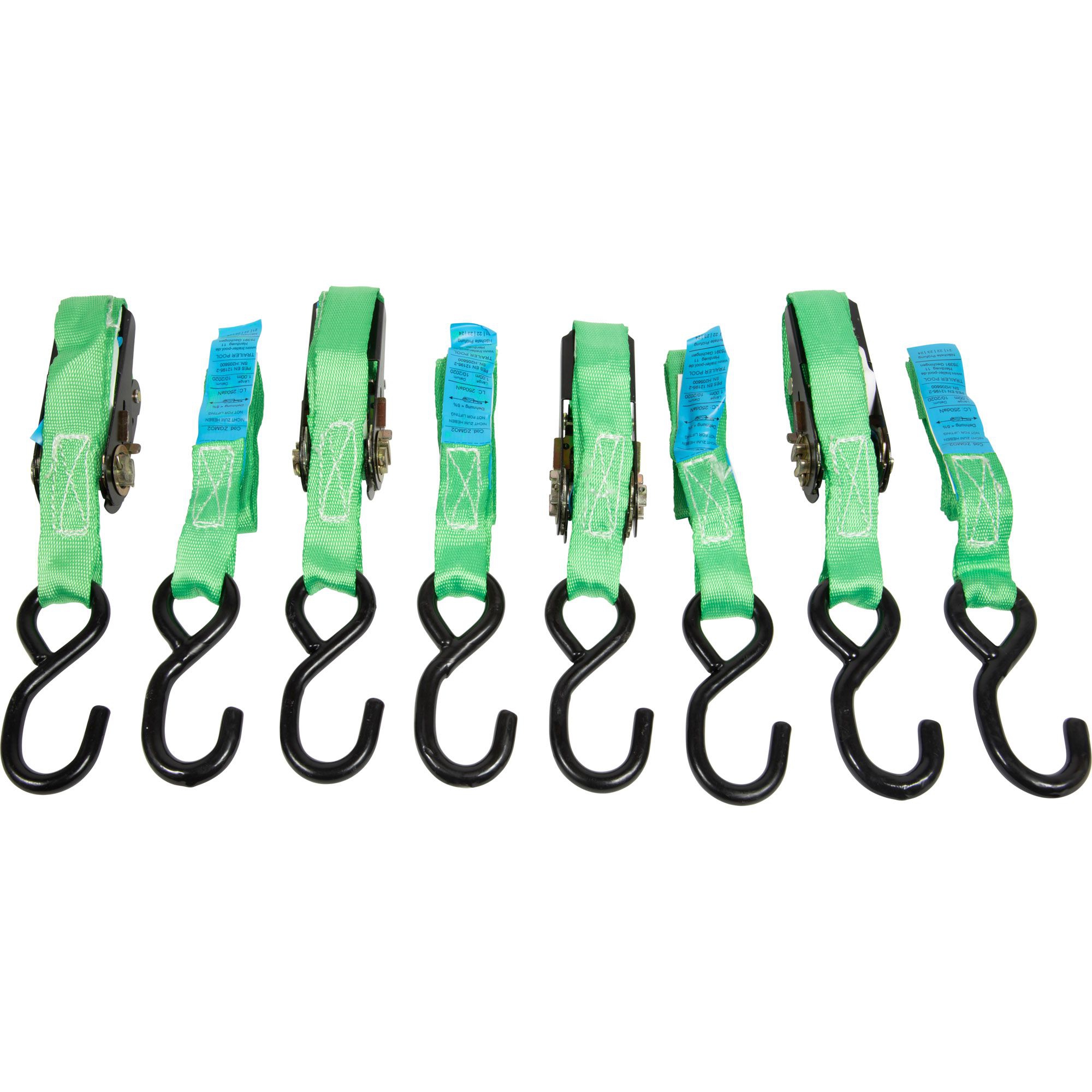 4x Motorcycle Lashing Strap, L 1500 mm, LC 250 daN 4x Motorcycle Lashing Strap, L 1500 mm, LC 250 daN