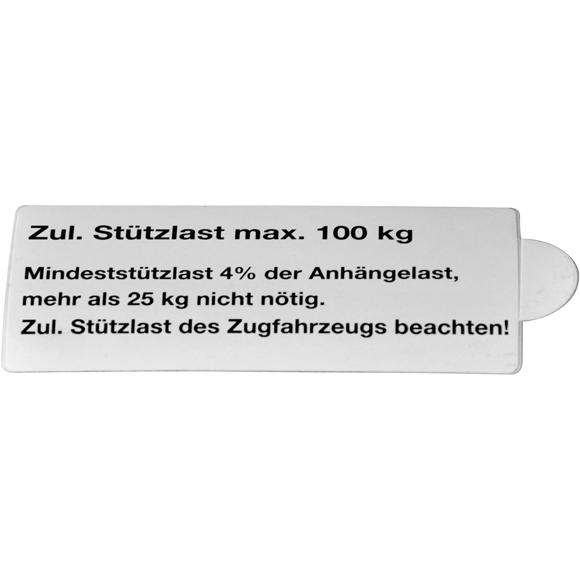 Nose Load Sticker, Nose Load max. 100 kg