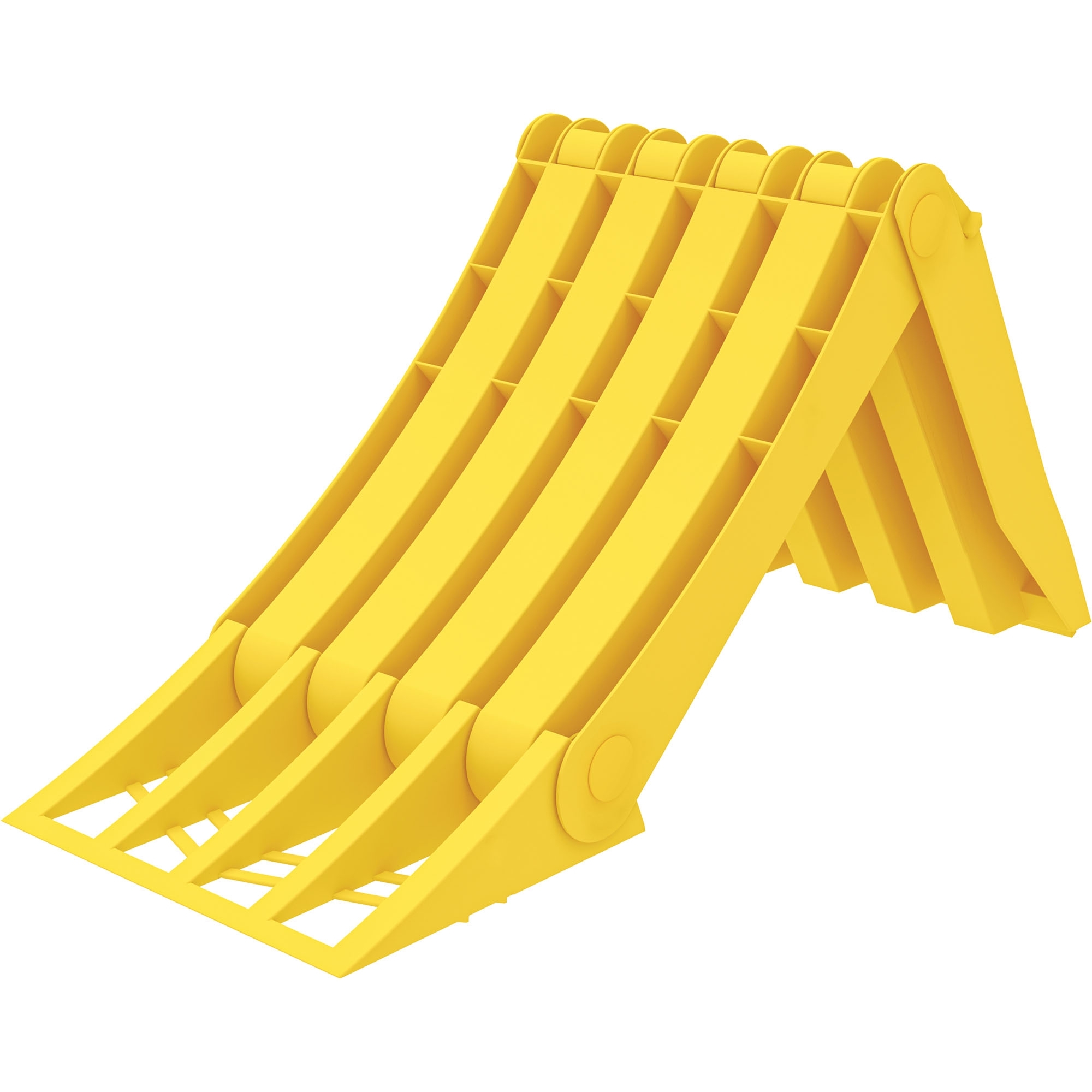 Wheel Chock foldable, L 472 mm, R up to 560 mm, plastic, yellow