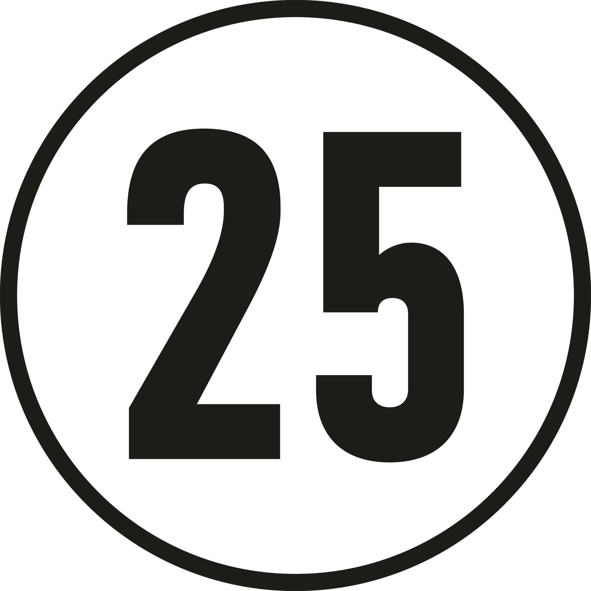 25 km/h Sticker, Ø 200 mm 25 km/h Sticker, Ø 200 mm