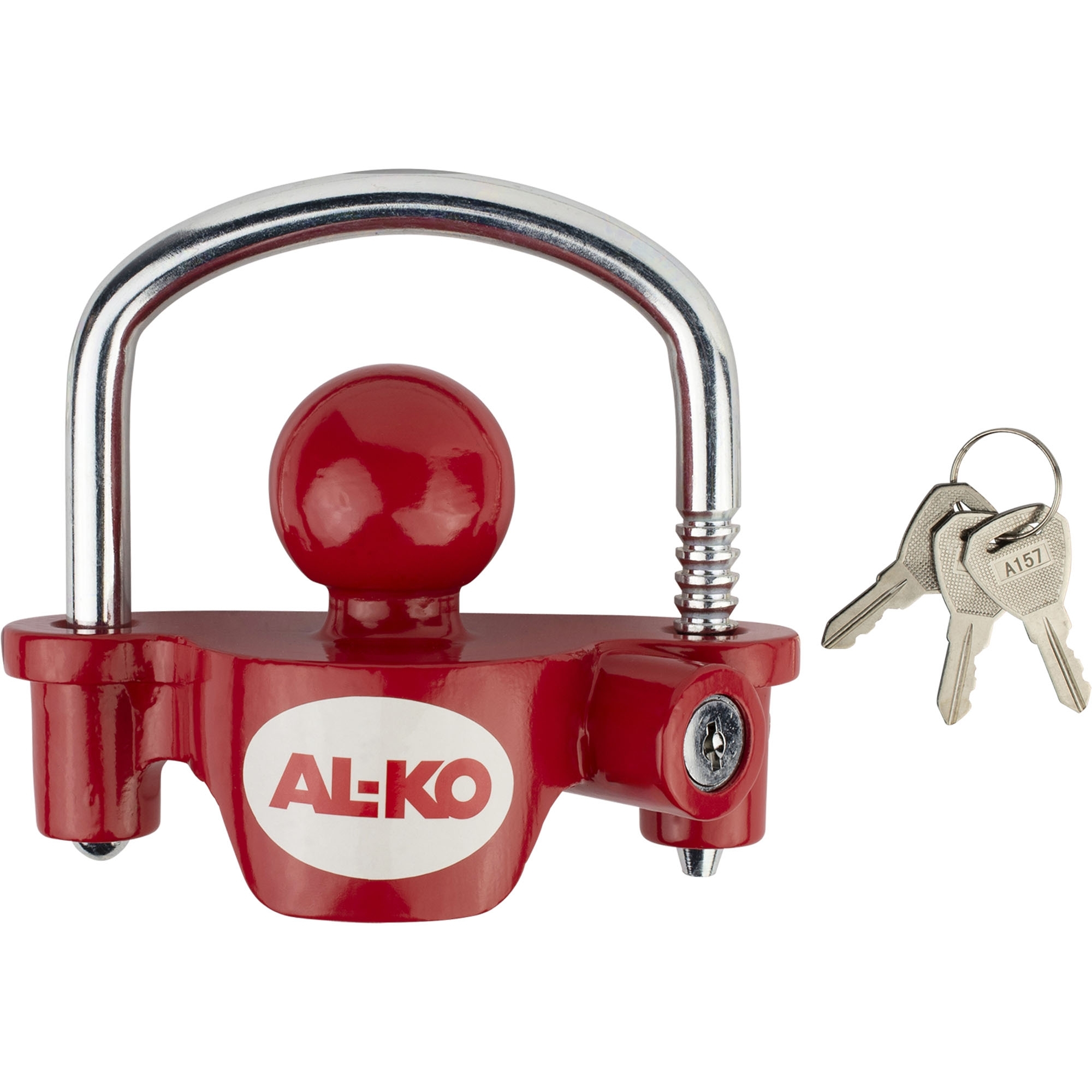 Coupling lock with cylinder lock, universal, stationary operation, red
