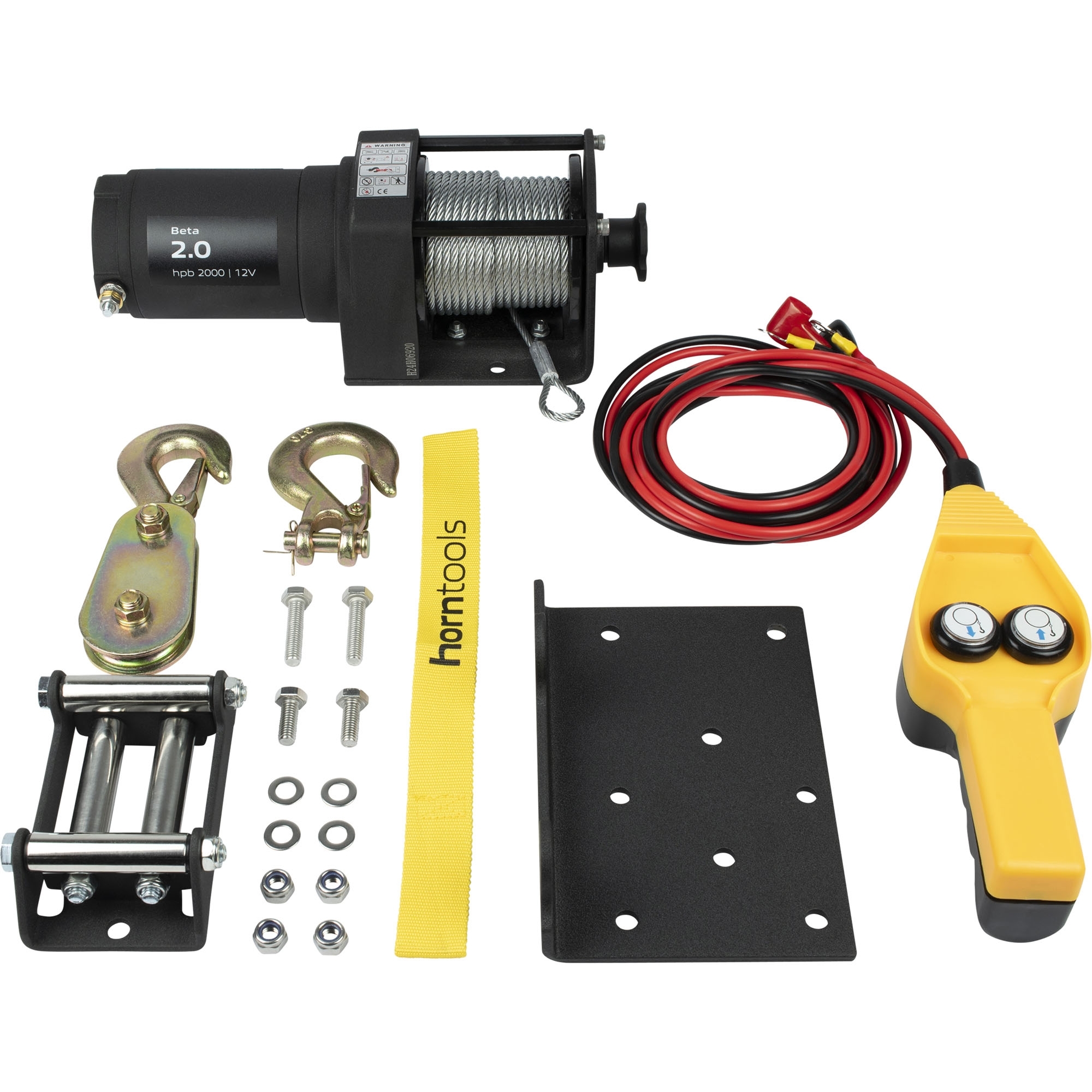 Winch HPB2000, 12 V, Tensile Force 900 kg