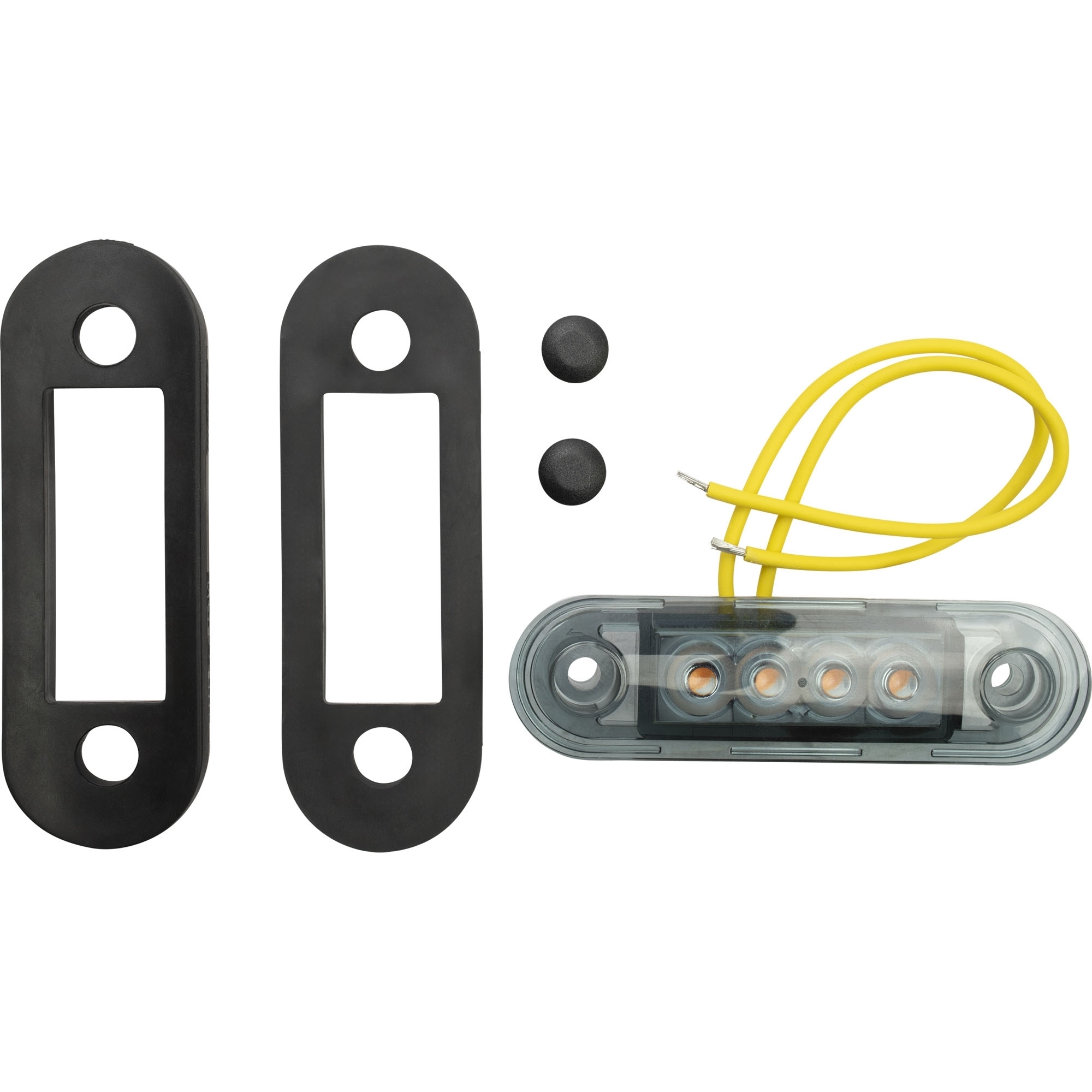 Side marker lamp LED, yellow, 12-36 V, Dark Version