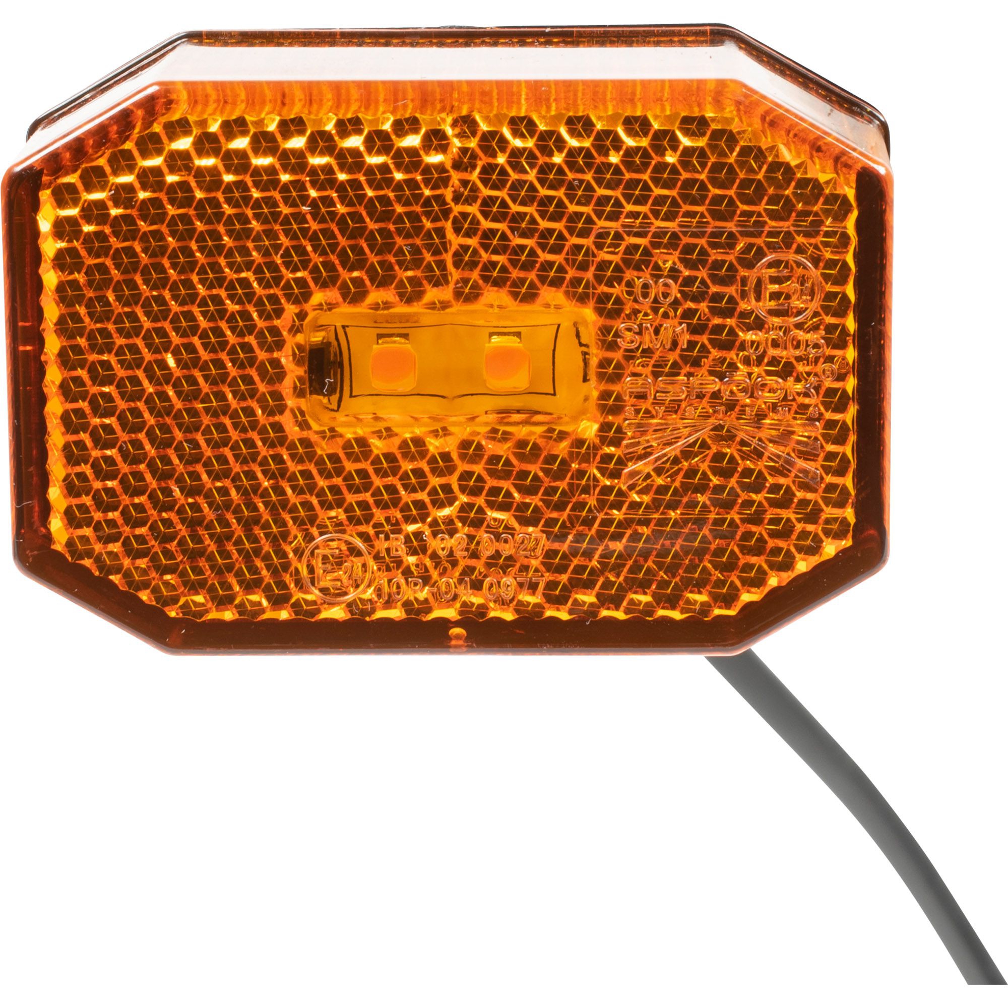 Side marker lamp Aspöck Flexipoint LED, yellow, DC cable Side marker lamp Aspöck Flexipoint LED, yellow, DC cable