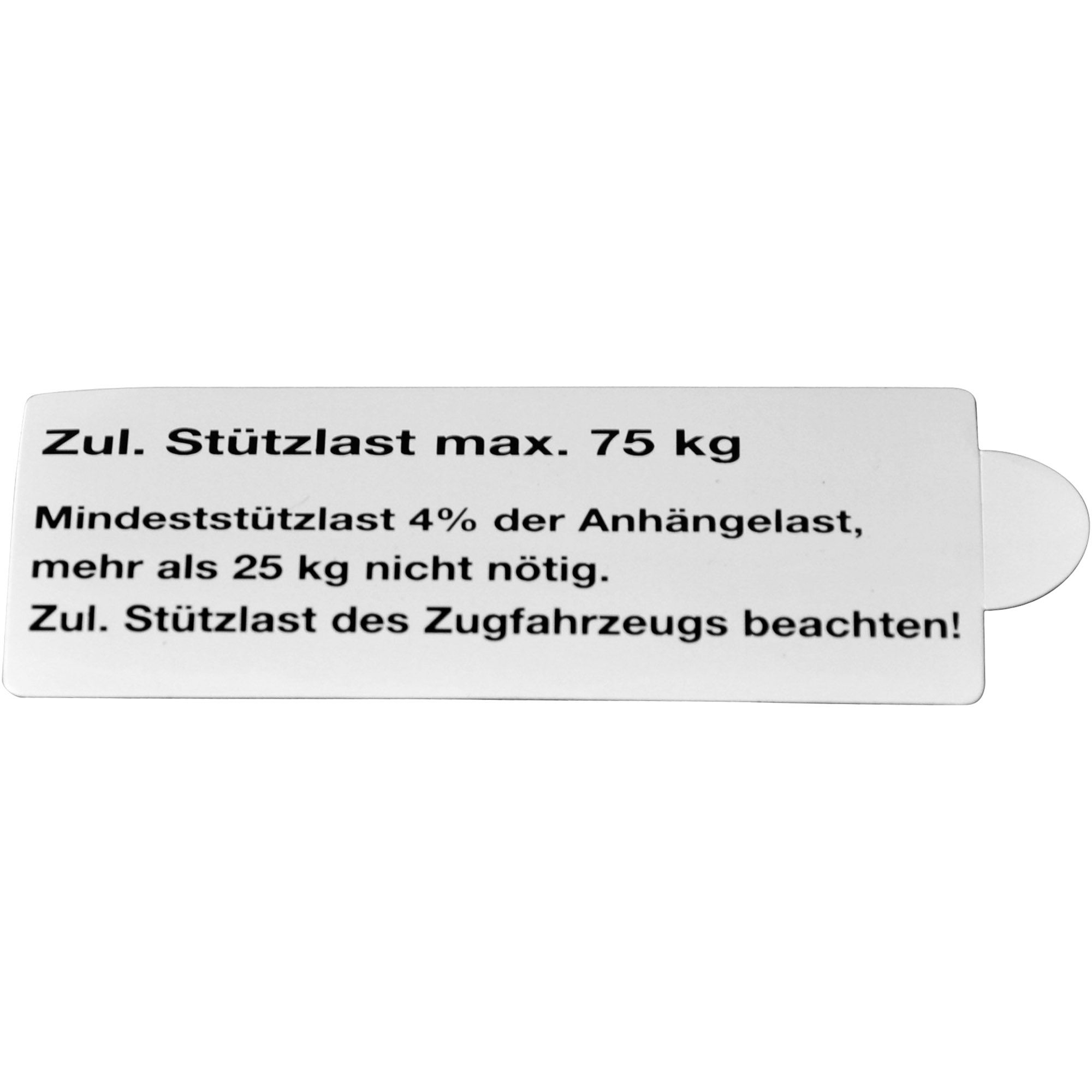 Nose Load Sticker, Nose Load max. 75 kg