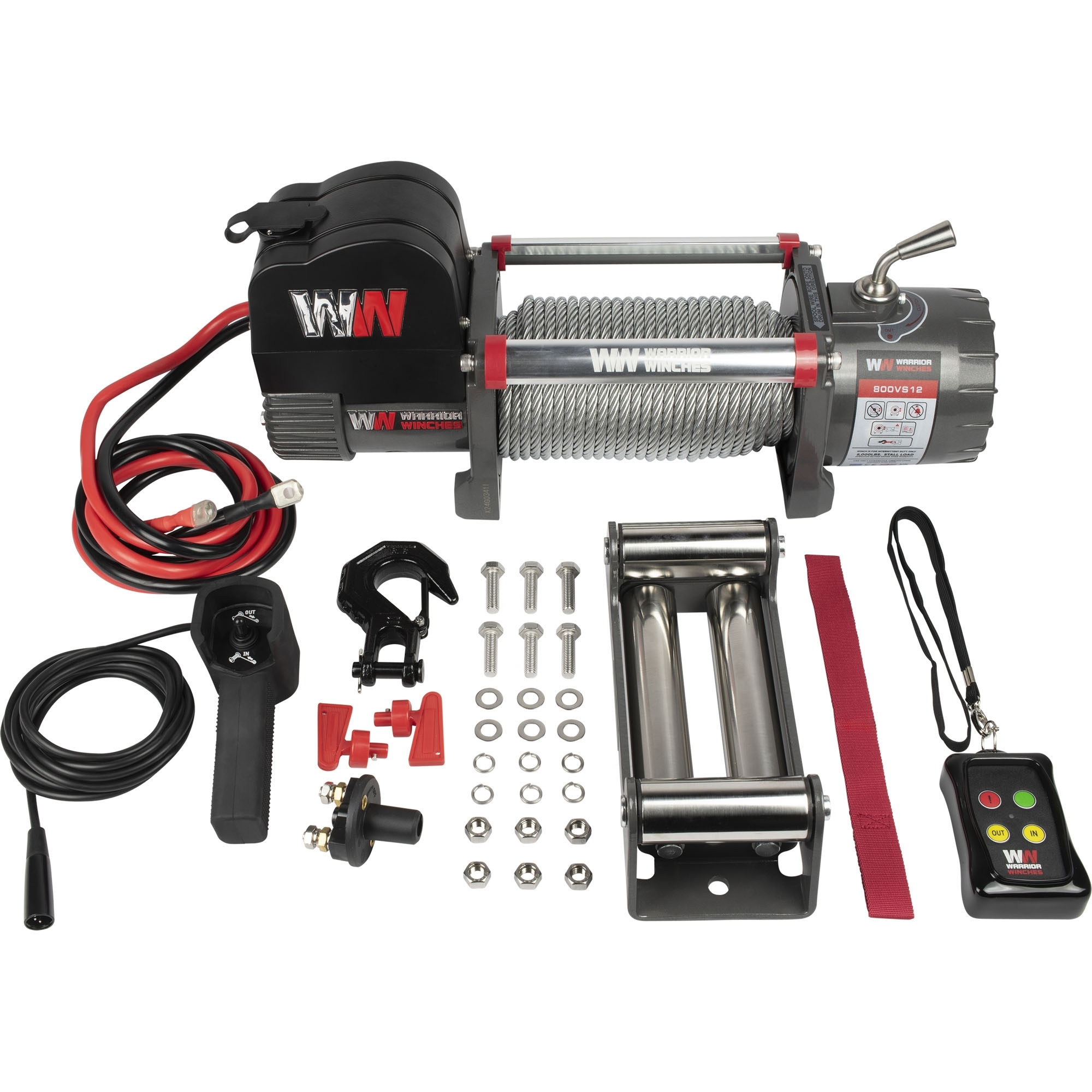 Electric Winch, 12 V, Tensile Force 3628 kg
