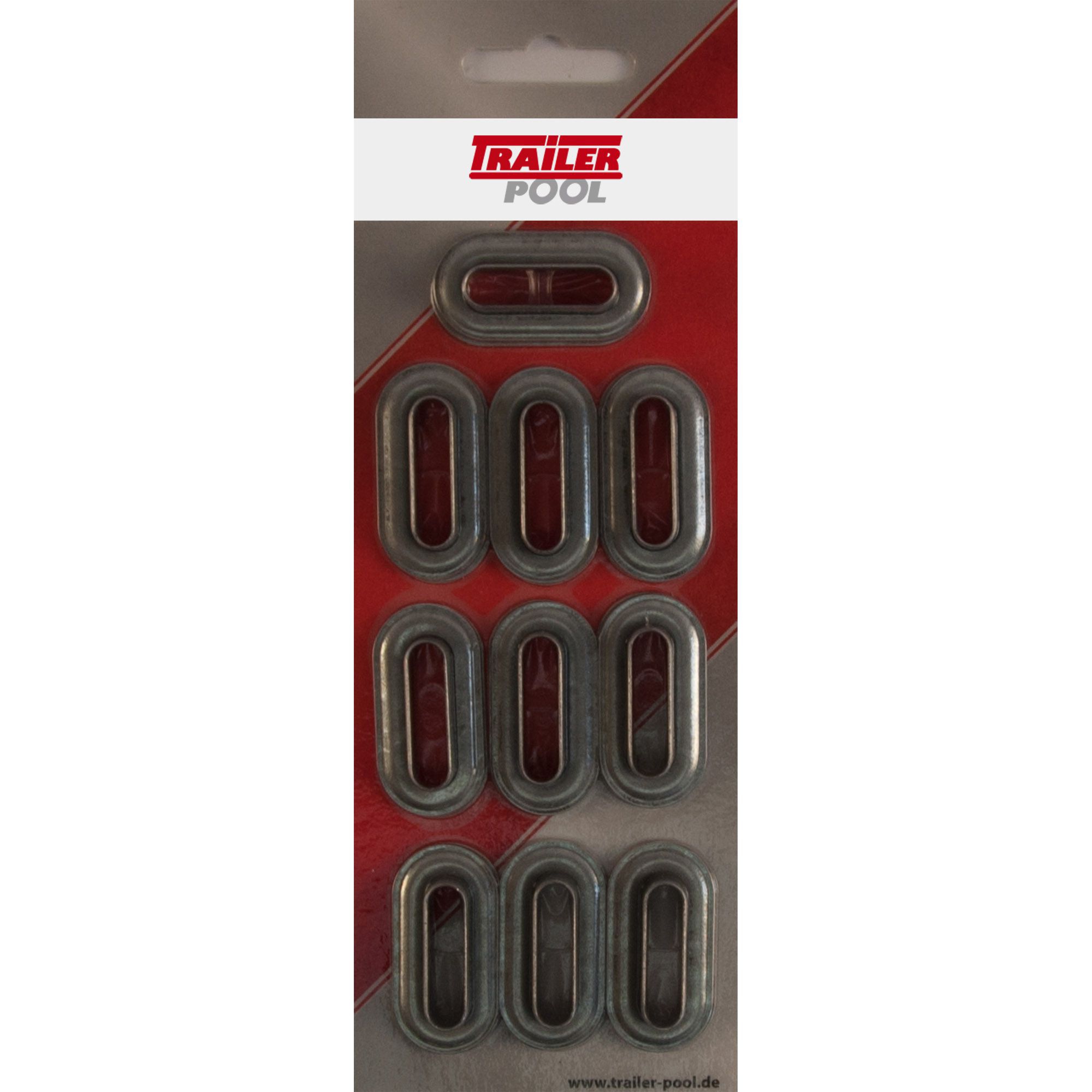 10 x Oval Slotted Eye, galvanized, 27 x 7 mm 10 x Oval Slotted Eye, galvanized, 27 x 7 mm