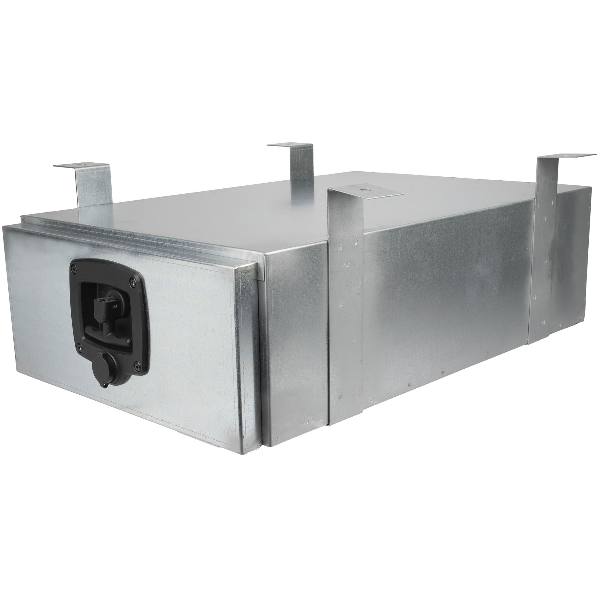 Storage Box, galvanized, with bracket holder, W400 x D620 x H180 mm