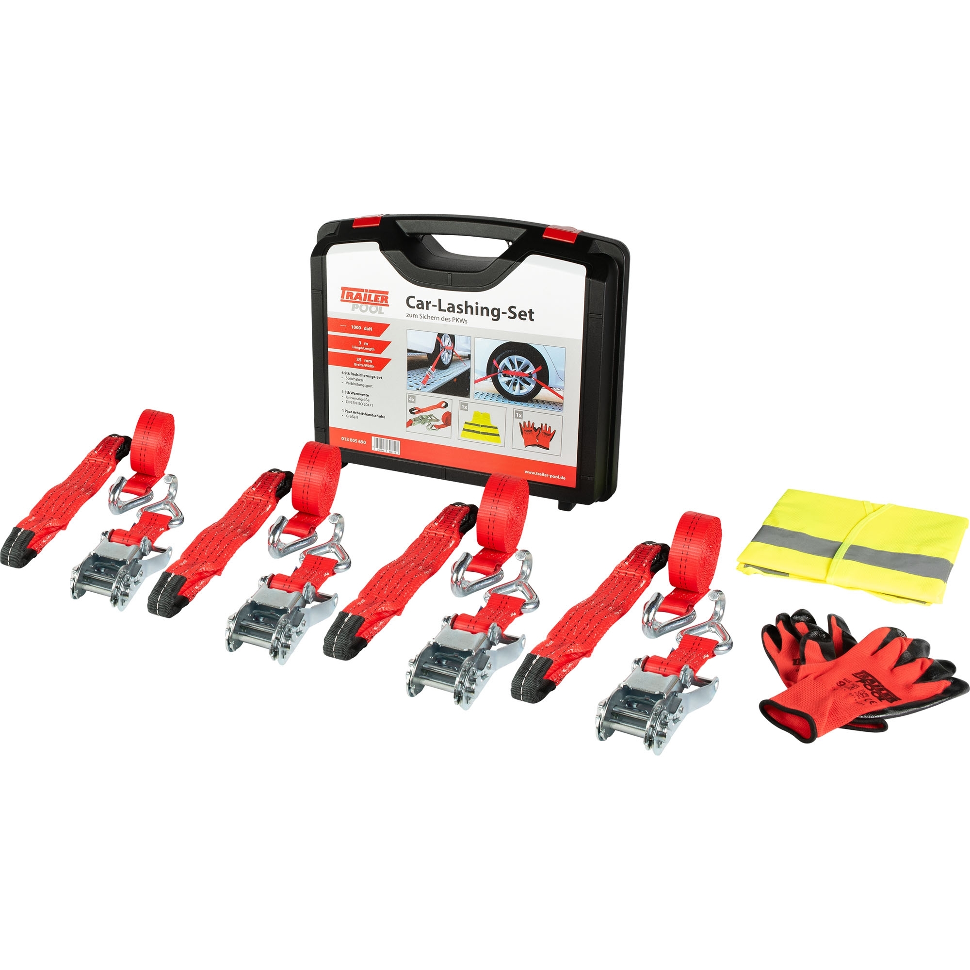 Car-Lashing-Set, Wheel lashing strap, 3-piece Car-Lashing-Set, Wheel lashing strap, 3-piece