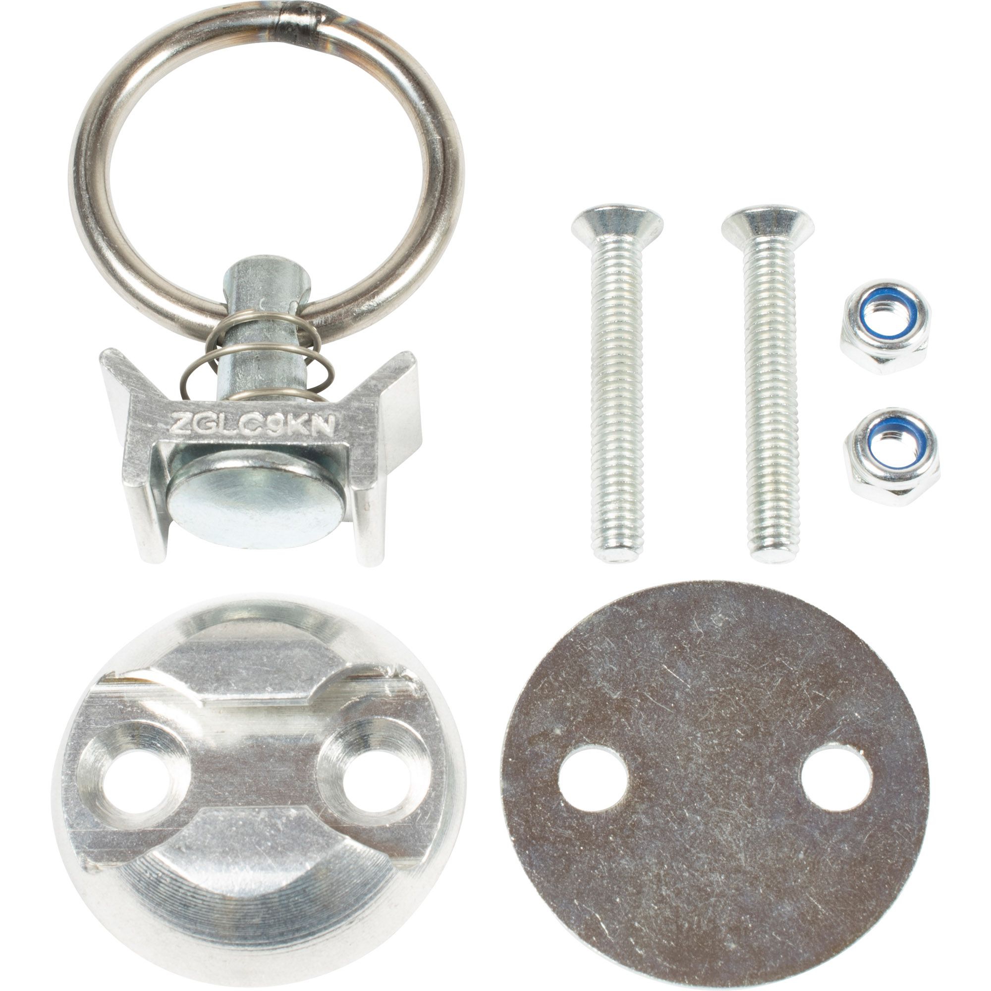 Airline lashing point with fitting and mounting plate Airline lashing point with fitting and mounting plate